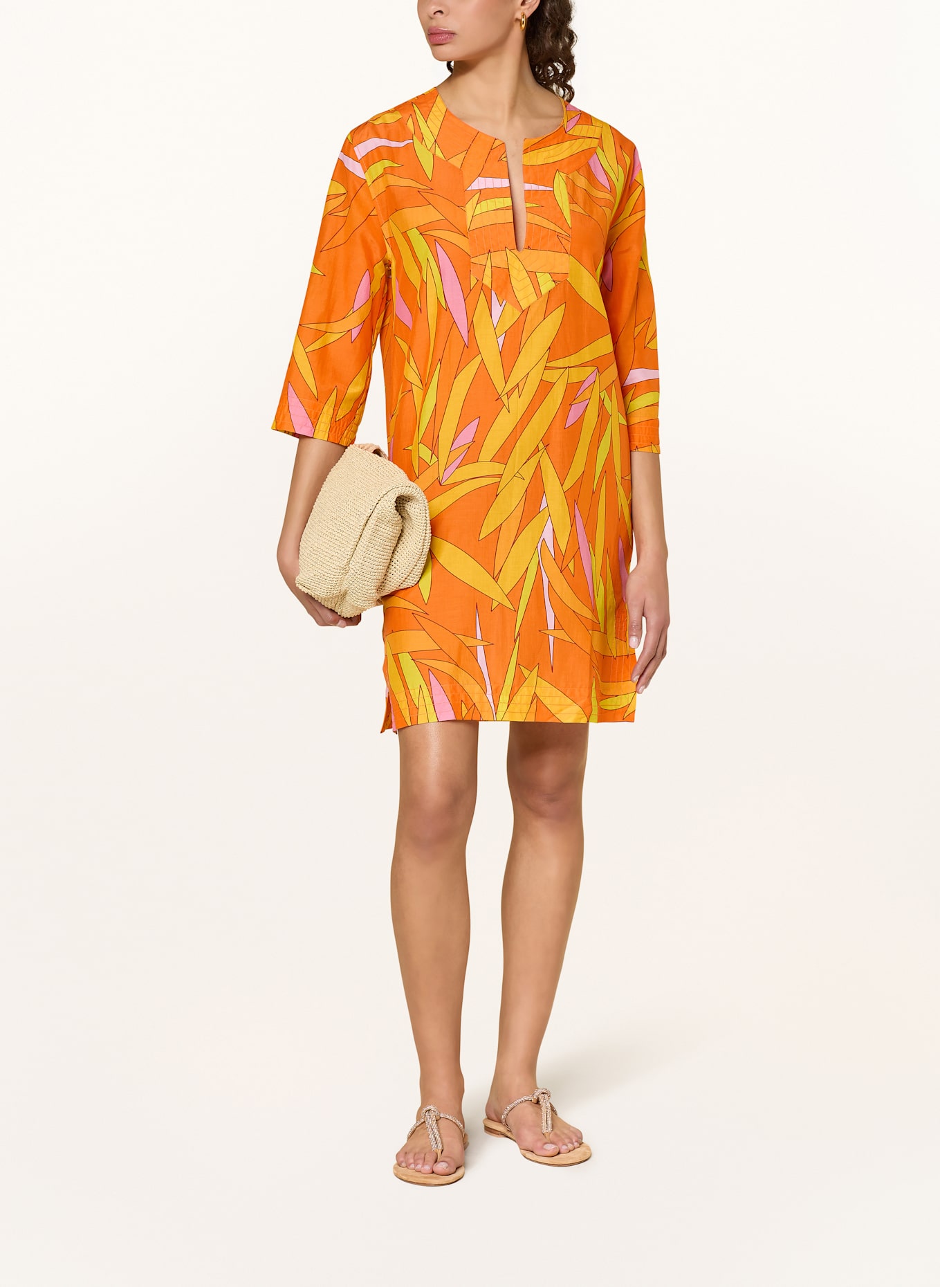 VILEBREQUIN Strandkleid MADRAGUE LUCILLE mit Seide: ORANGE / GELB / ROSA