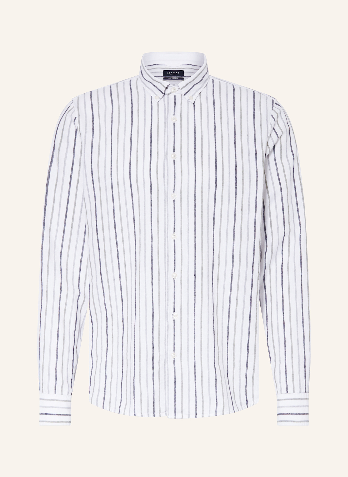 MAERZ MUENCHEN Hemd Comfort Fit mit Leinen: ECRU