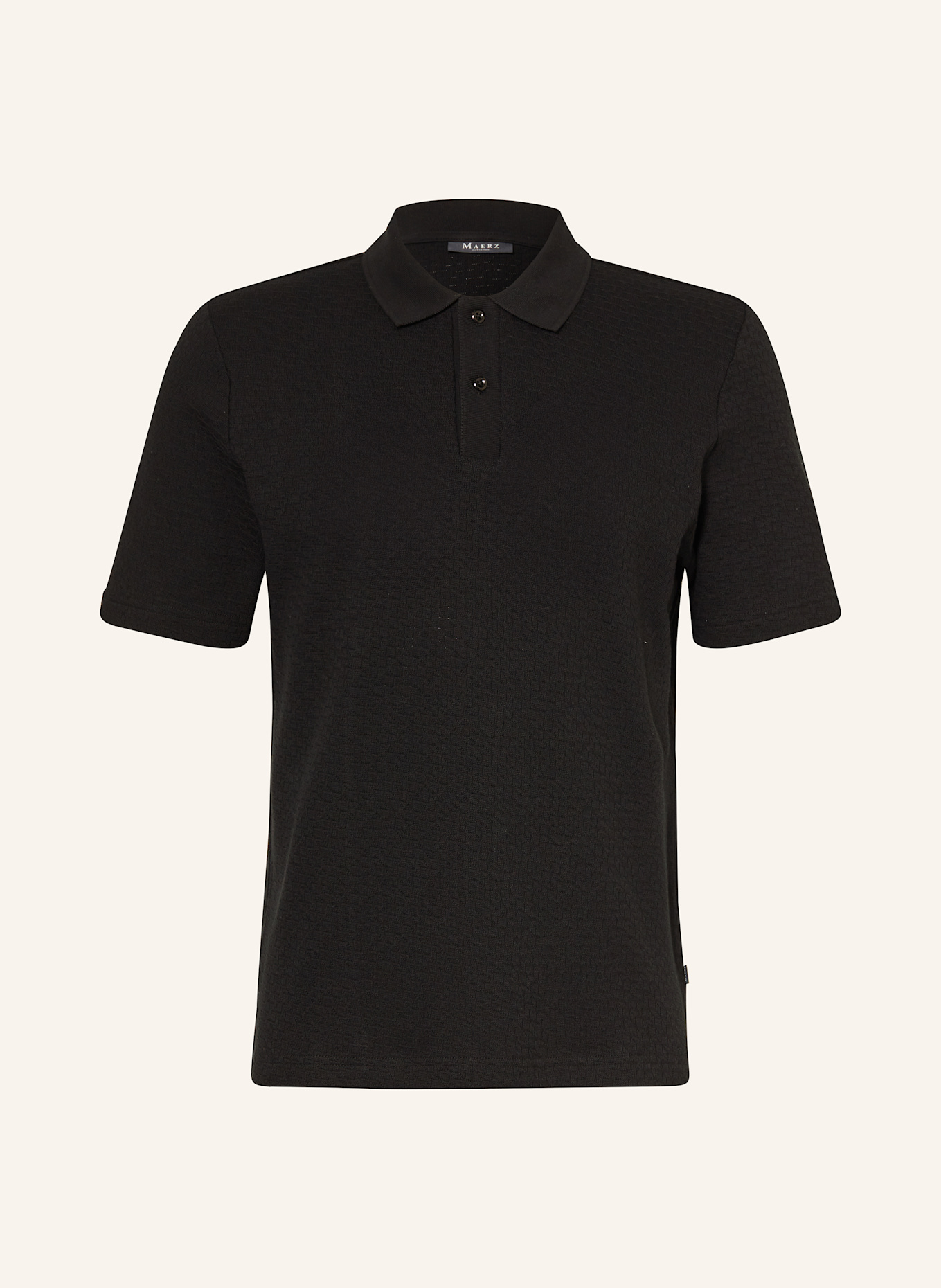 MAERZ MUENCHEN Knitted polo shirt: BLACK