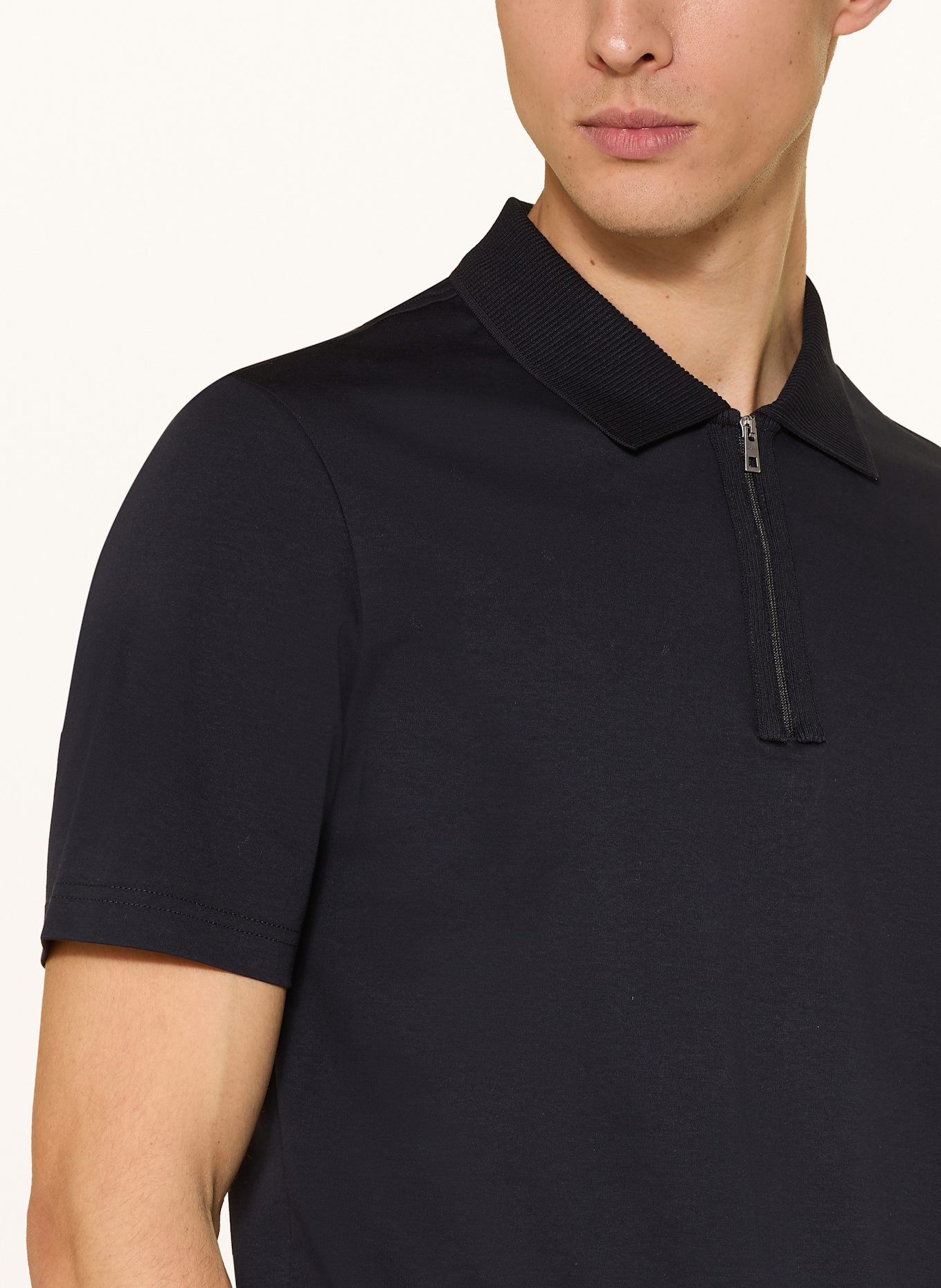 MAERZ MUENCHEN Jersey-Poloshirt: DUNKELBLAU