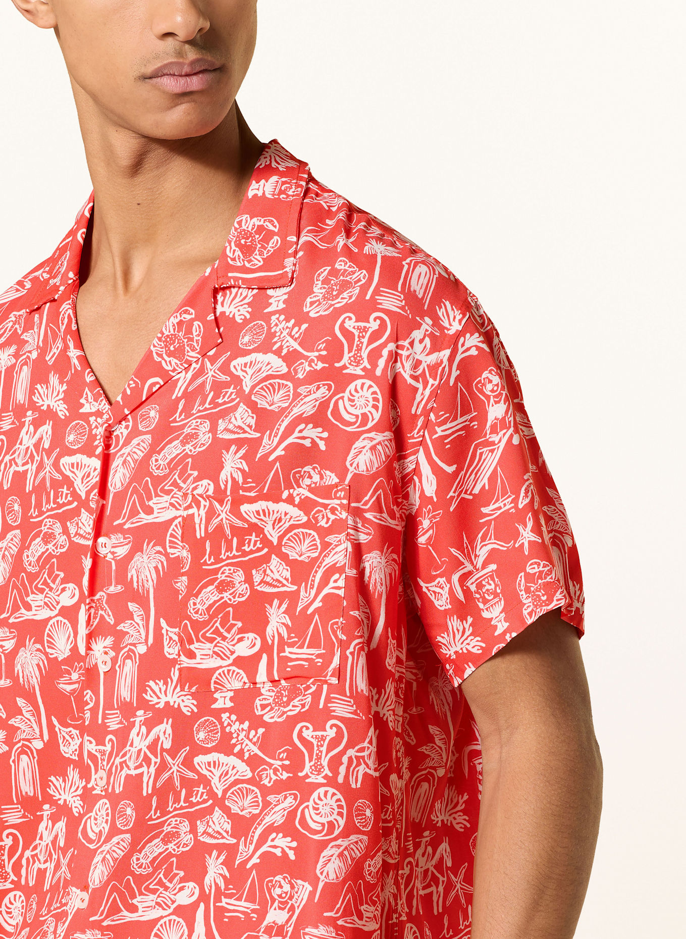 arrels BARCELONA Resorthemd RED LE BEL ETE × EDITH CARRON Comfort Fit: ROT