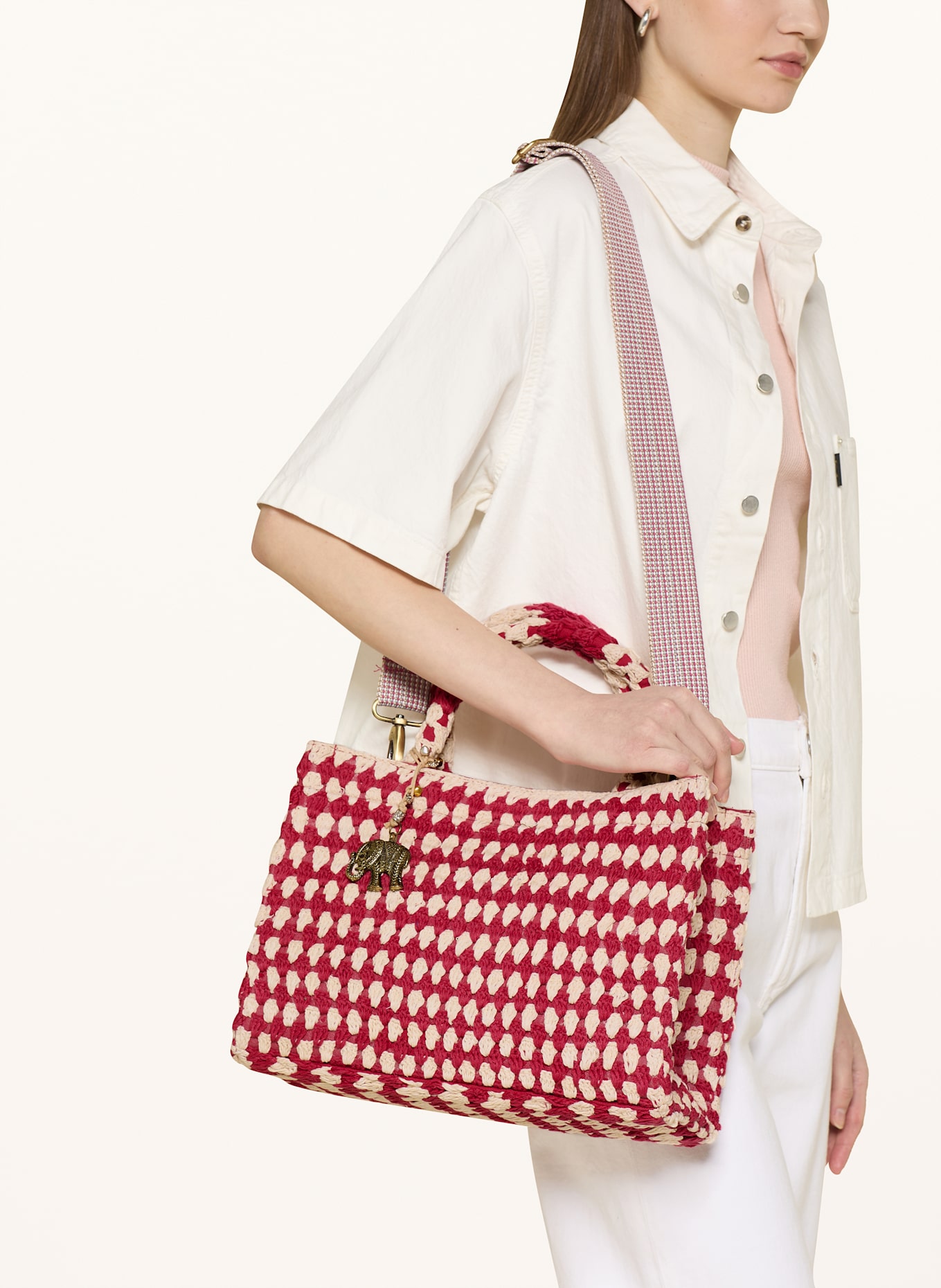 ANOKHI Handtasche BOOKTOTE MEDIUM in rot/ weiss - Main Image