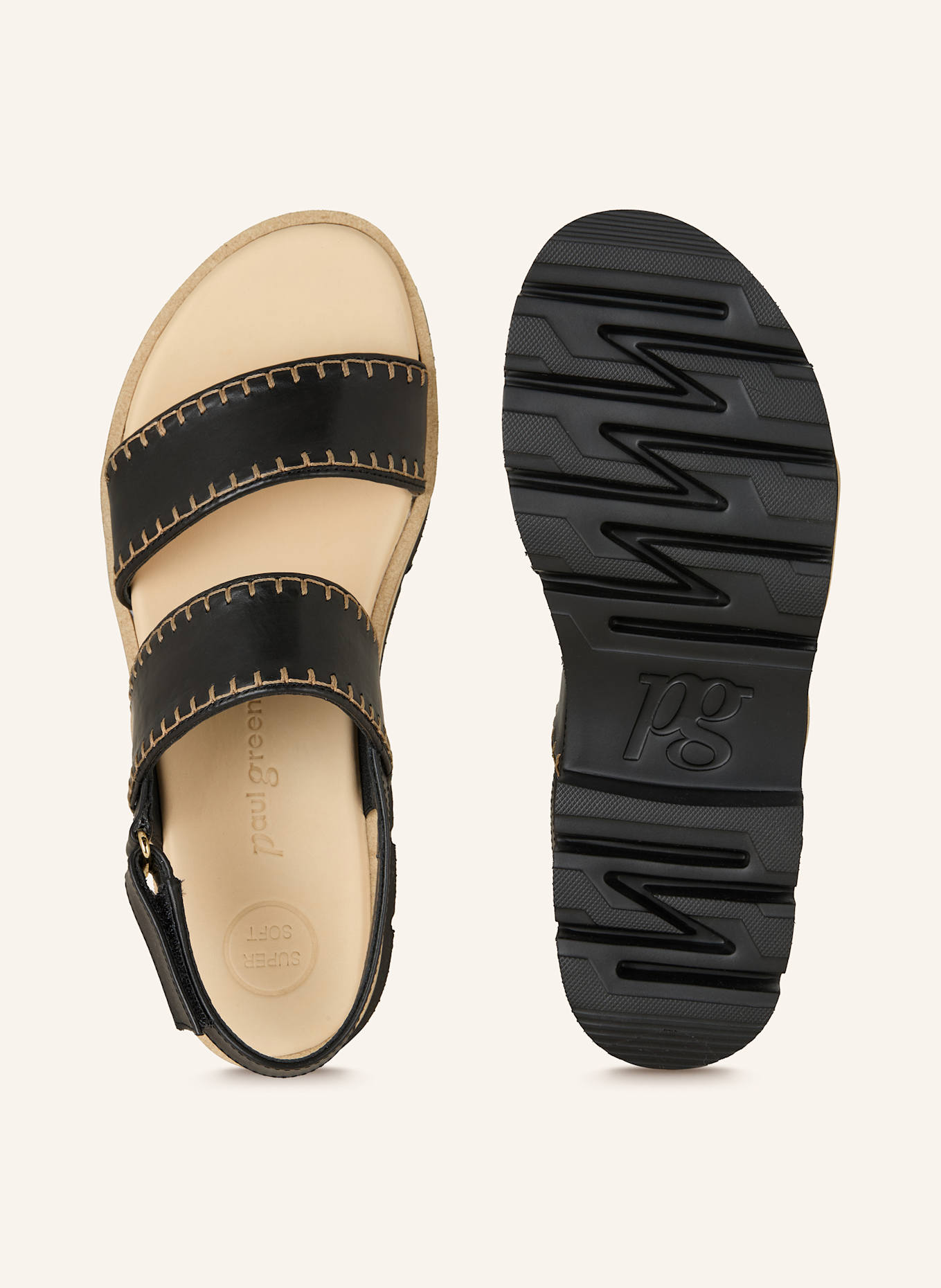 paul green Plateau-Sandalen STAR: SCHWARZ