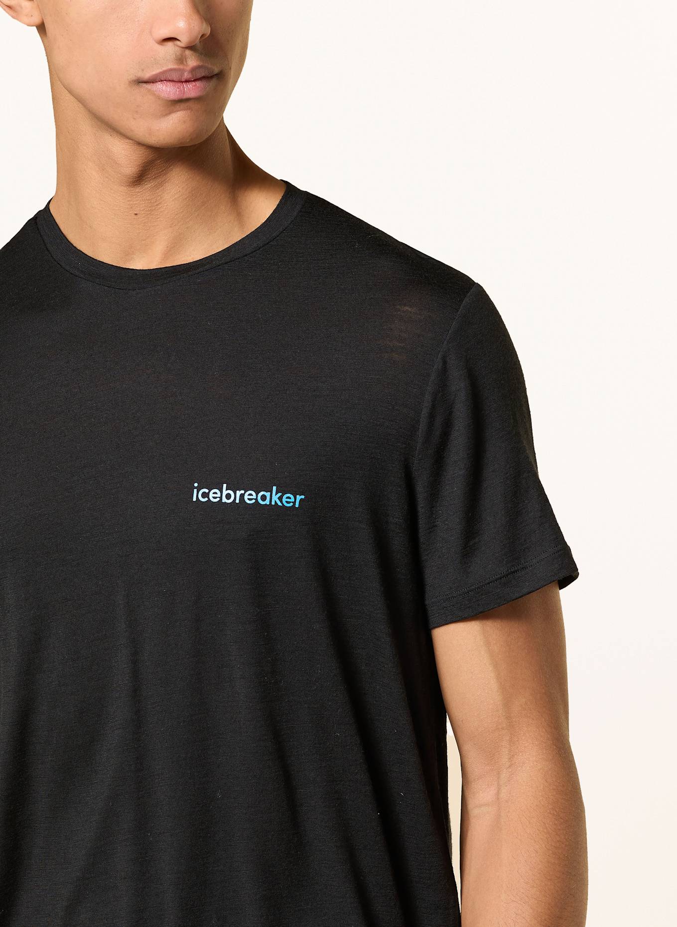 icebreaker T-shirt in merino wool: BLACK