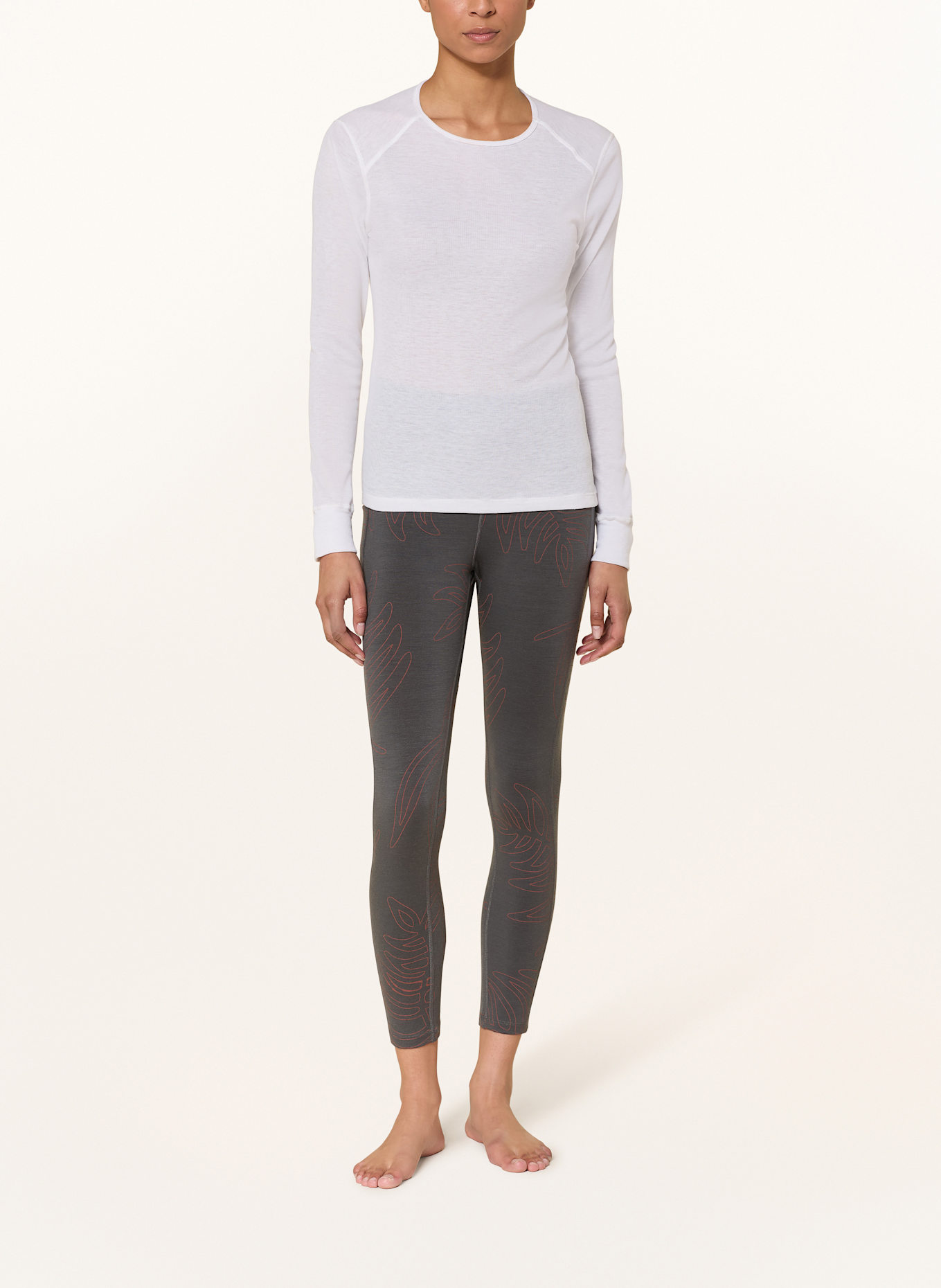 icebreaker Leggings MERINO 260 FASTRAY: GRAY / SALMON