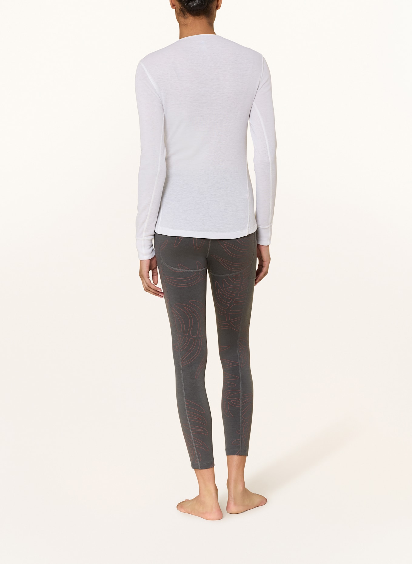 icebreaker Leggings MERINO 260 FASTRAY: GRAY / SALMON