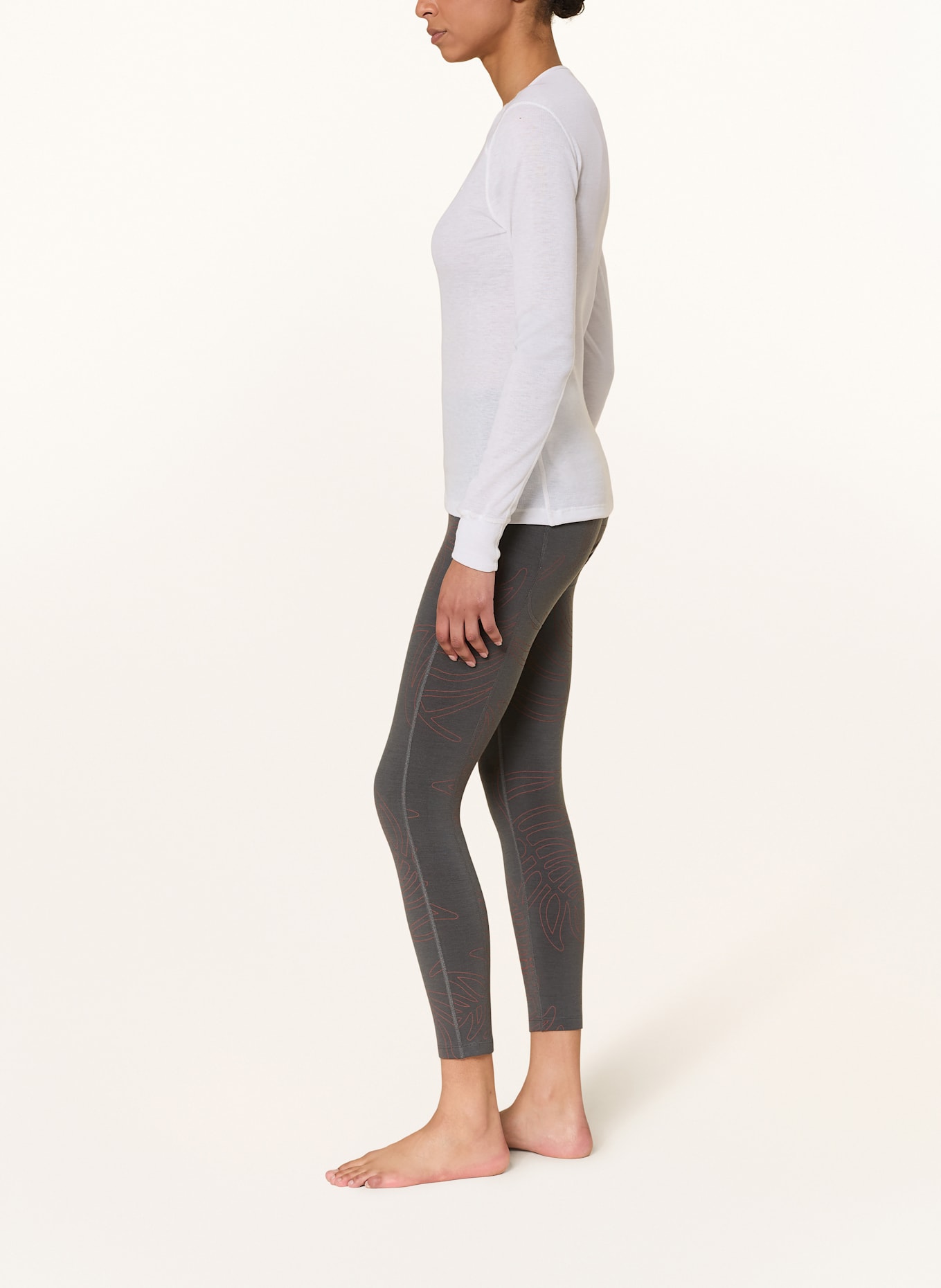 icebreaker Leggings MERINO 260 FASTRAY: GRAY / SALMON