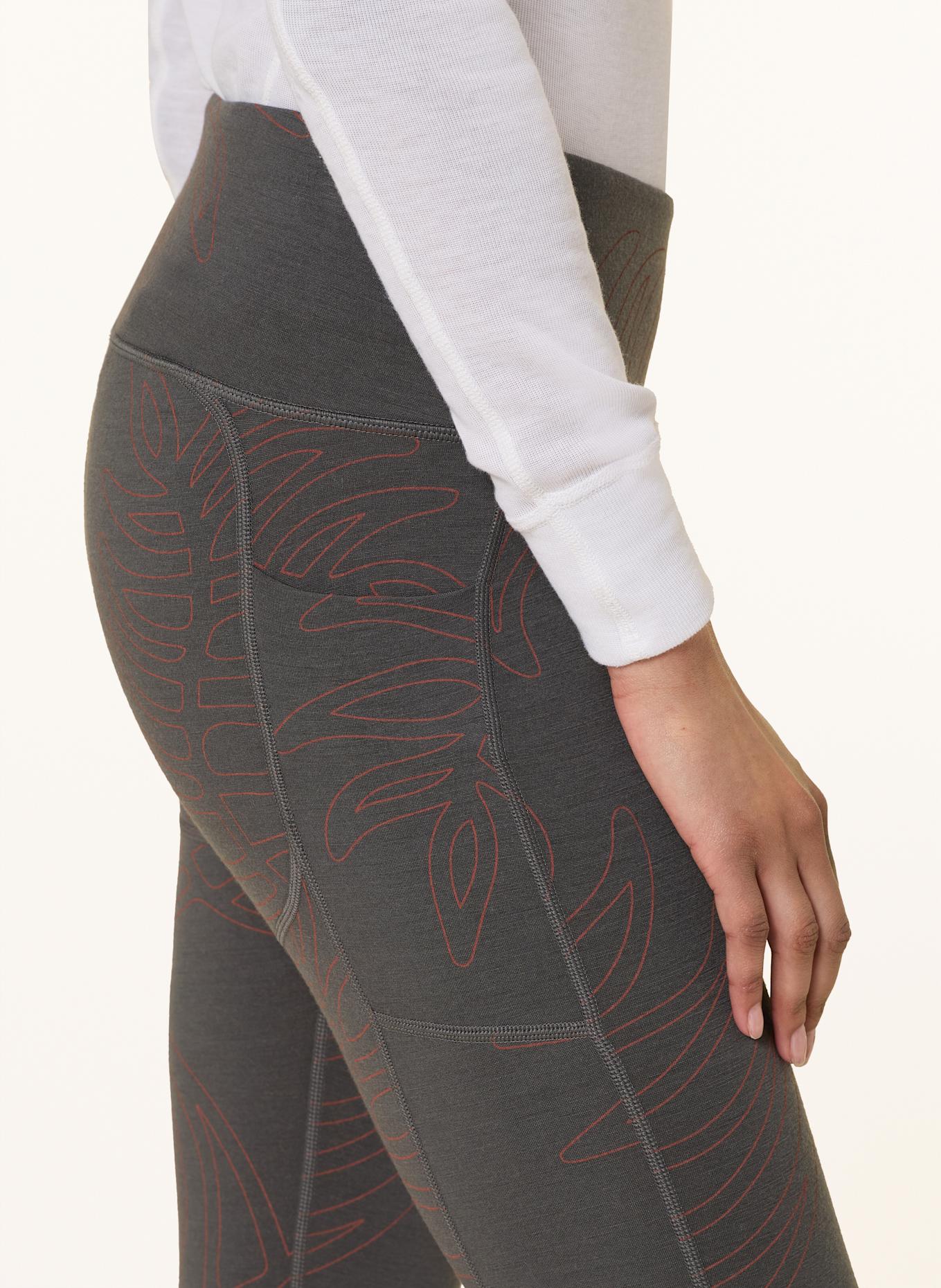 icebreaker Leggings MERINO 260 FASTRAY: GRAY / SALMON