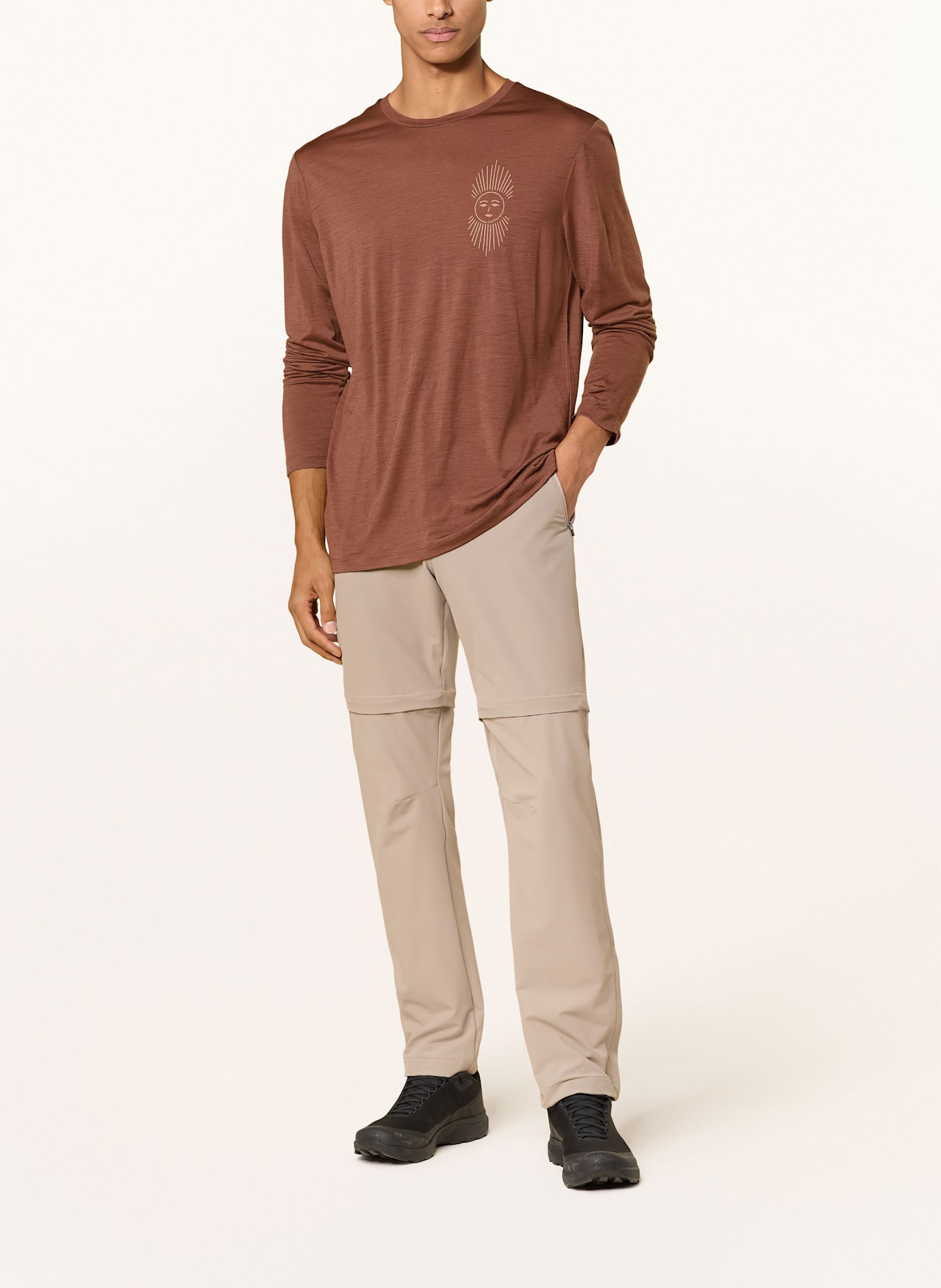 icebreaker Longsleeve MERINO 150 TECH LITE™ aus Merinowolle: DUNKELBRAUN