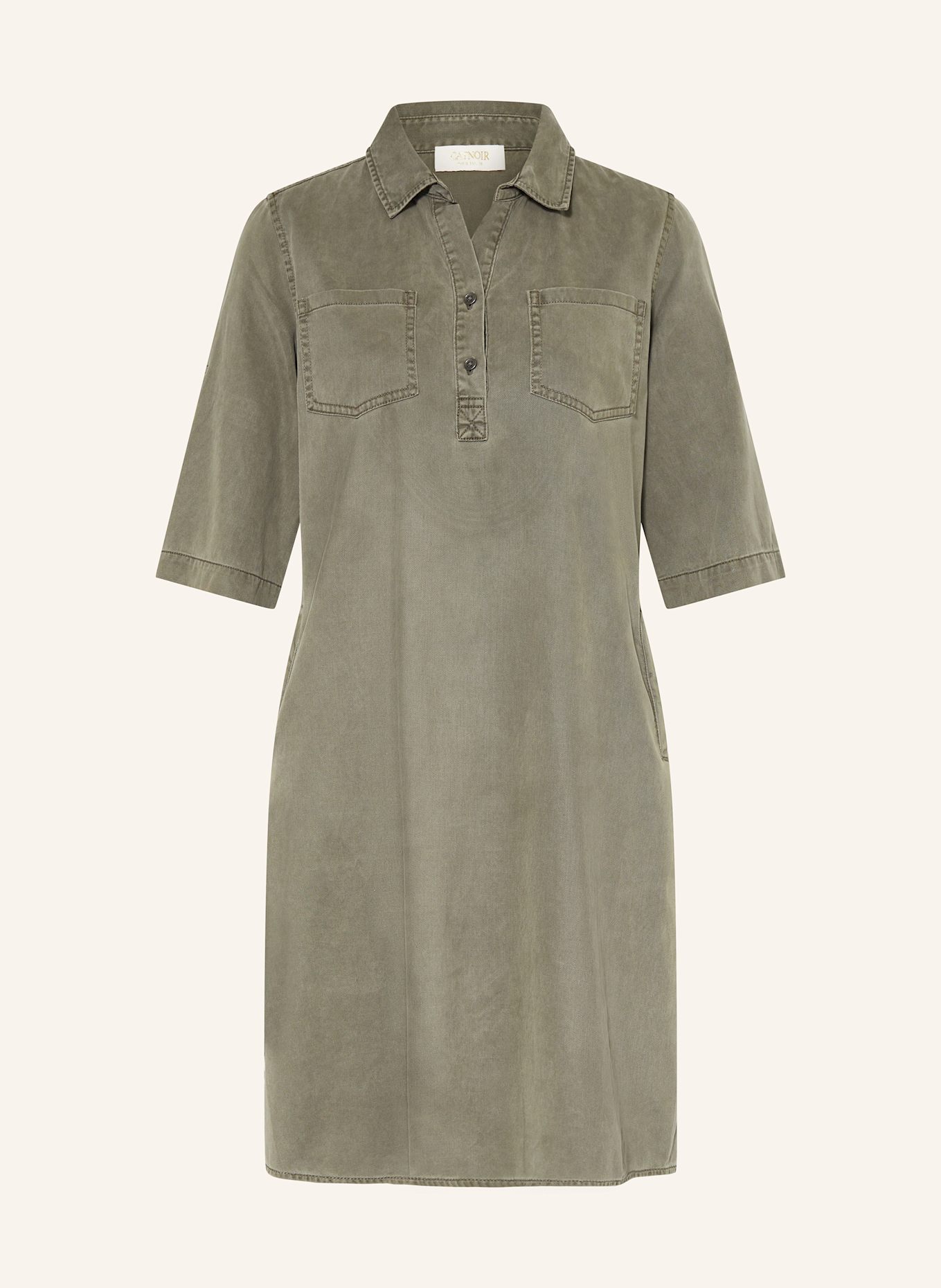 CATNOIR Hemdblusenkleid: DUNKELGRÜN / WEISS / GRÜN