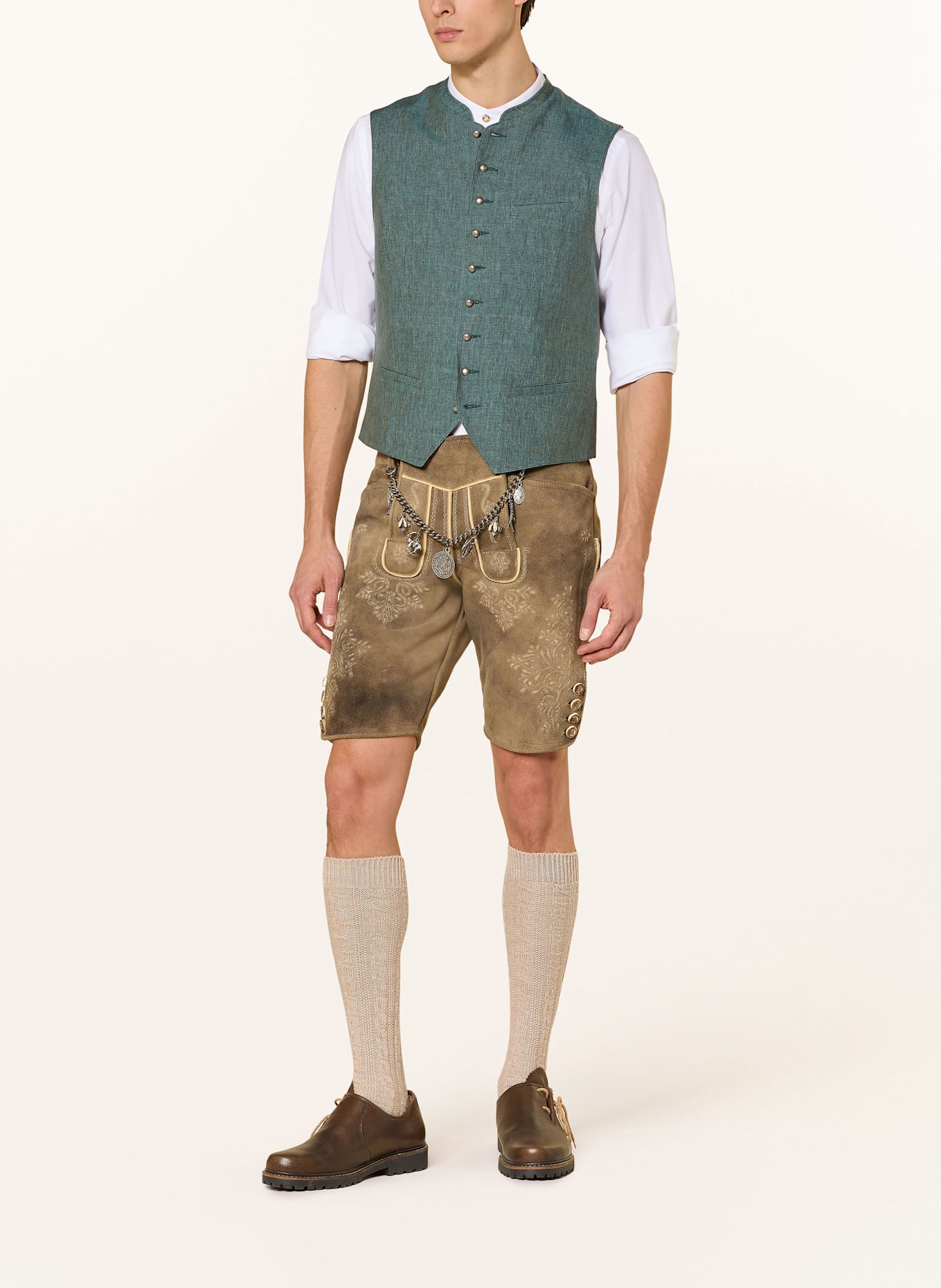Hammerschmid MARCEL traditional linen vest: TEAL