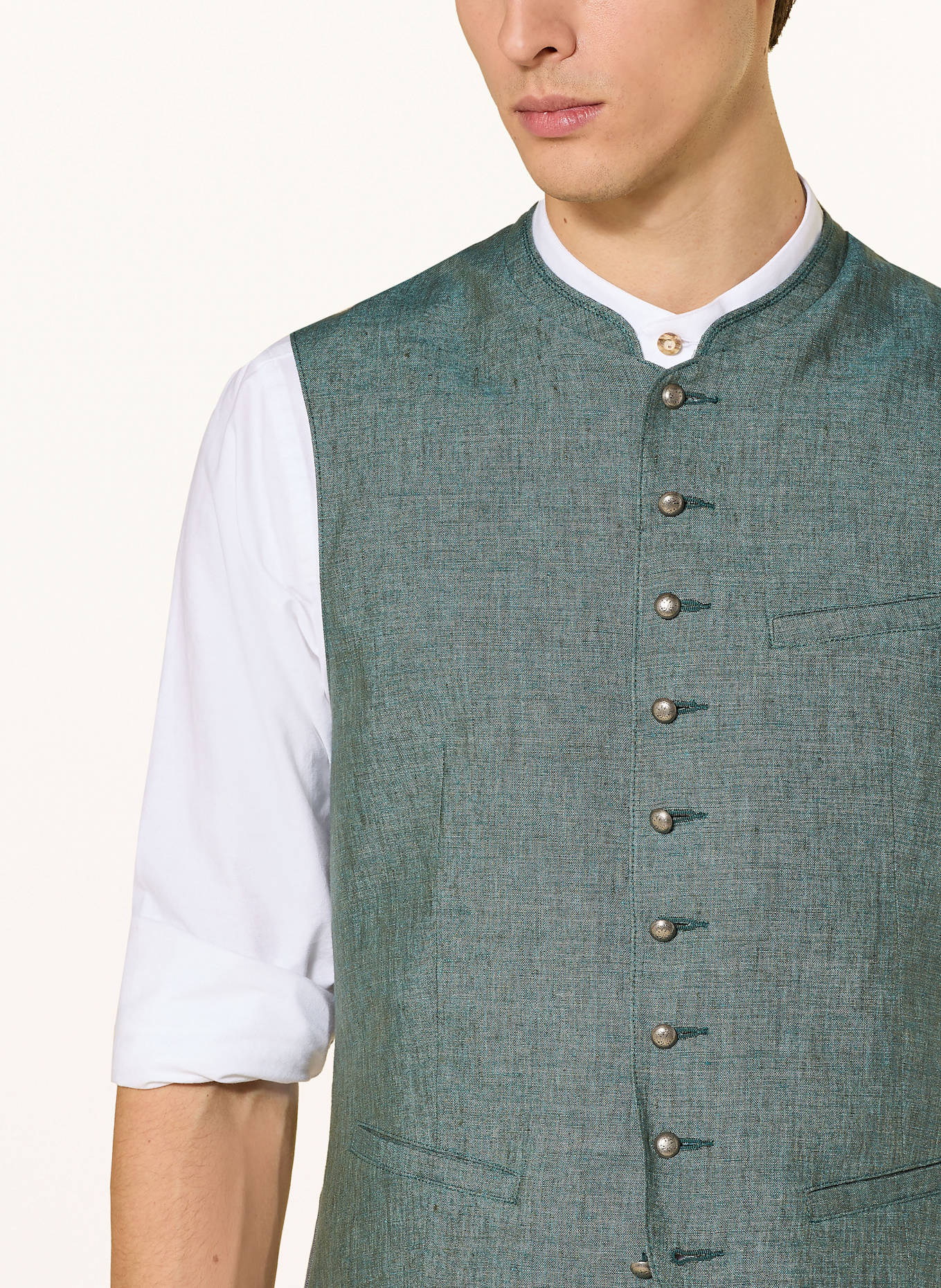 Hammerschmid MARCEL traditional linen vest: TEAL