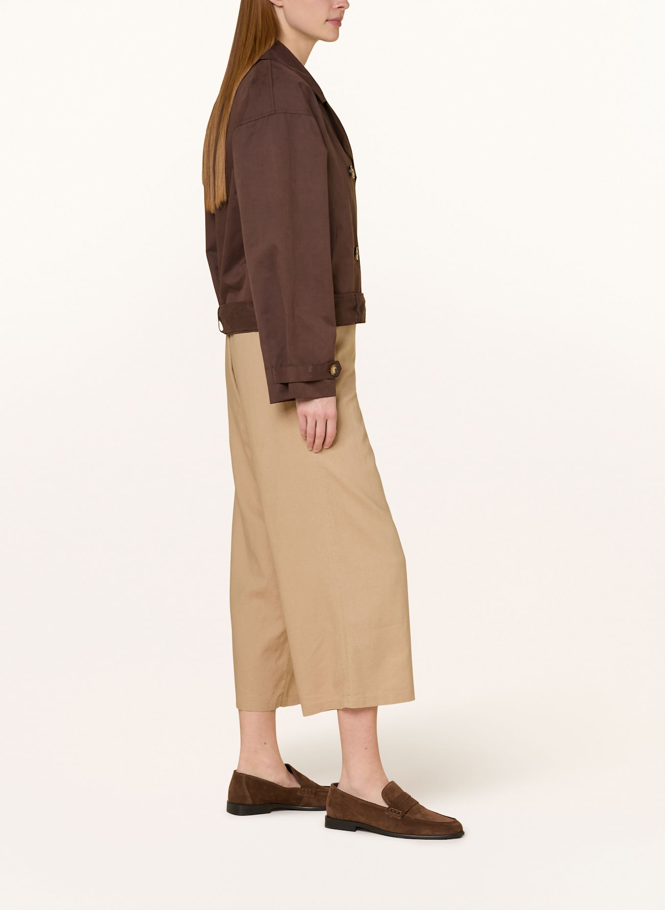 Betty Barclay 7/8 kalhoty se lnem: BÉŽOVÁ