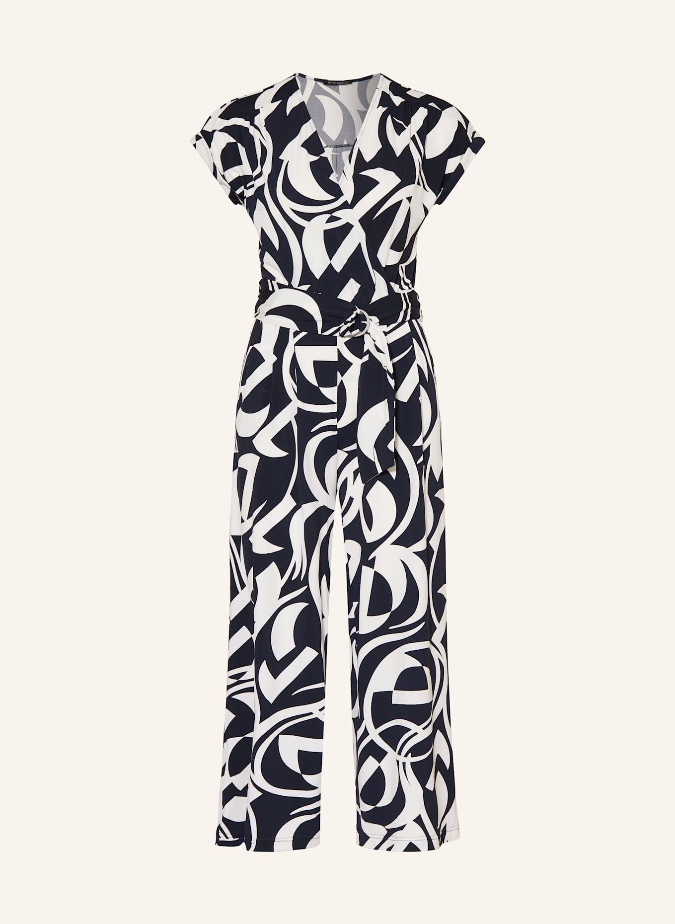 Betty Barclay Jumpsuit in wrap look: DARK BLUE / ECRU