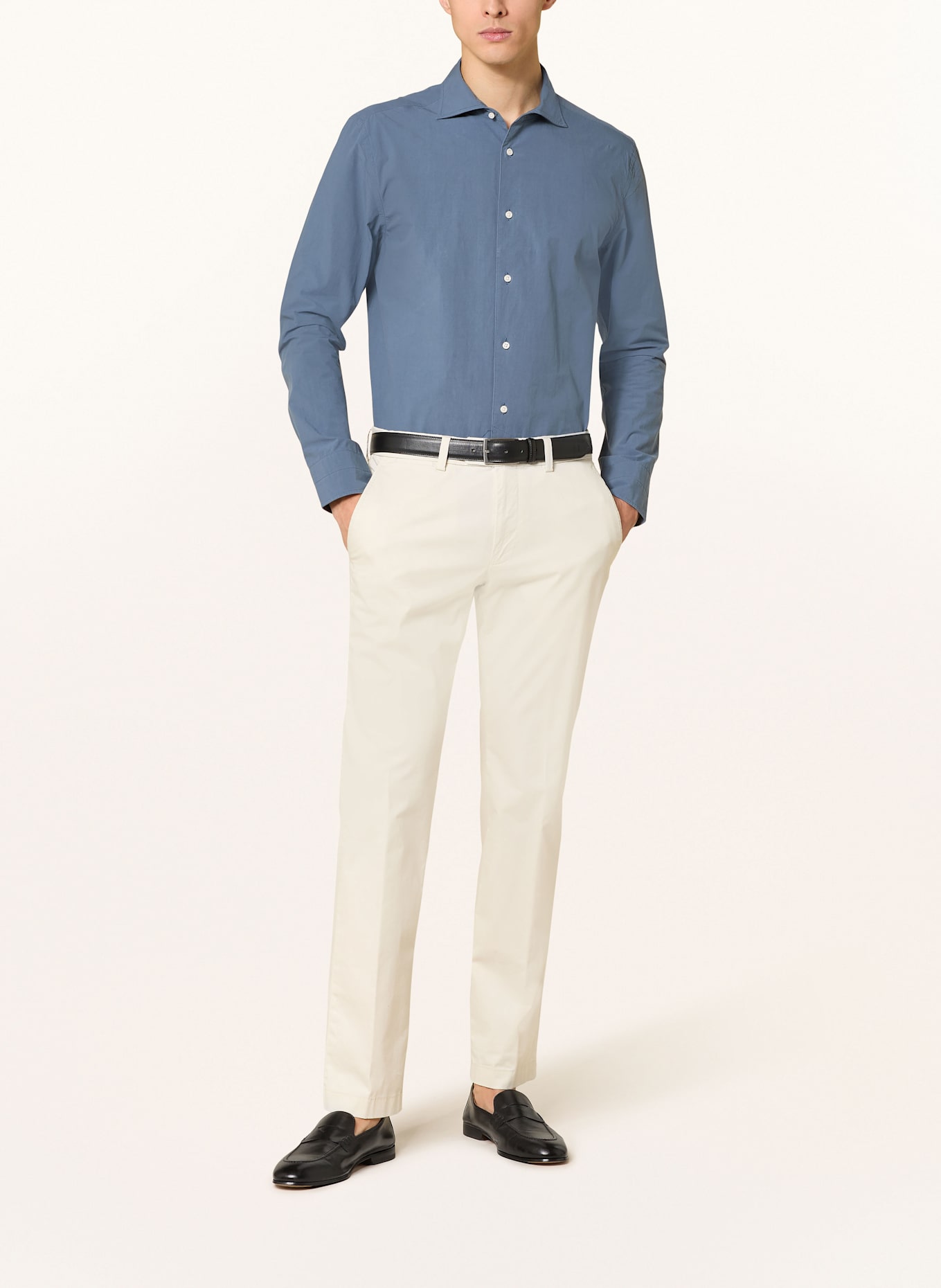 PROFUOMO Košile Relaxed Fit: ČERNOŠEDÁ