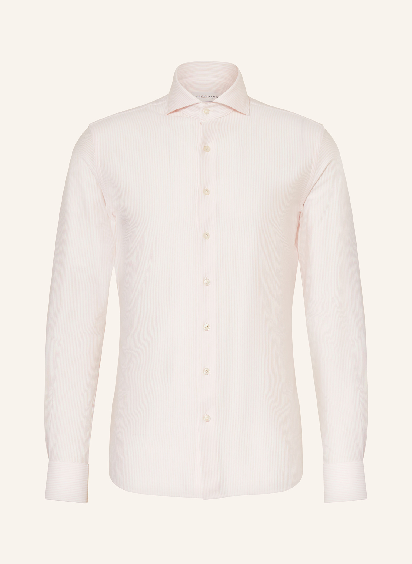 PROFUOMO Košile Slim Fit: SVĚTLE RŮŽOVÁ / BÍLÁ