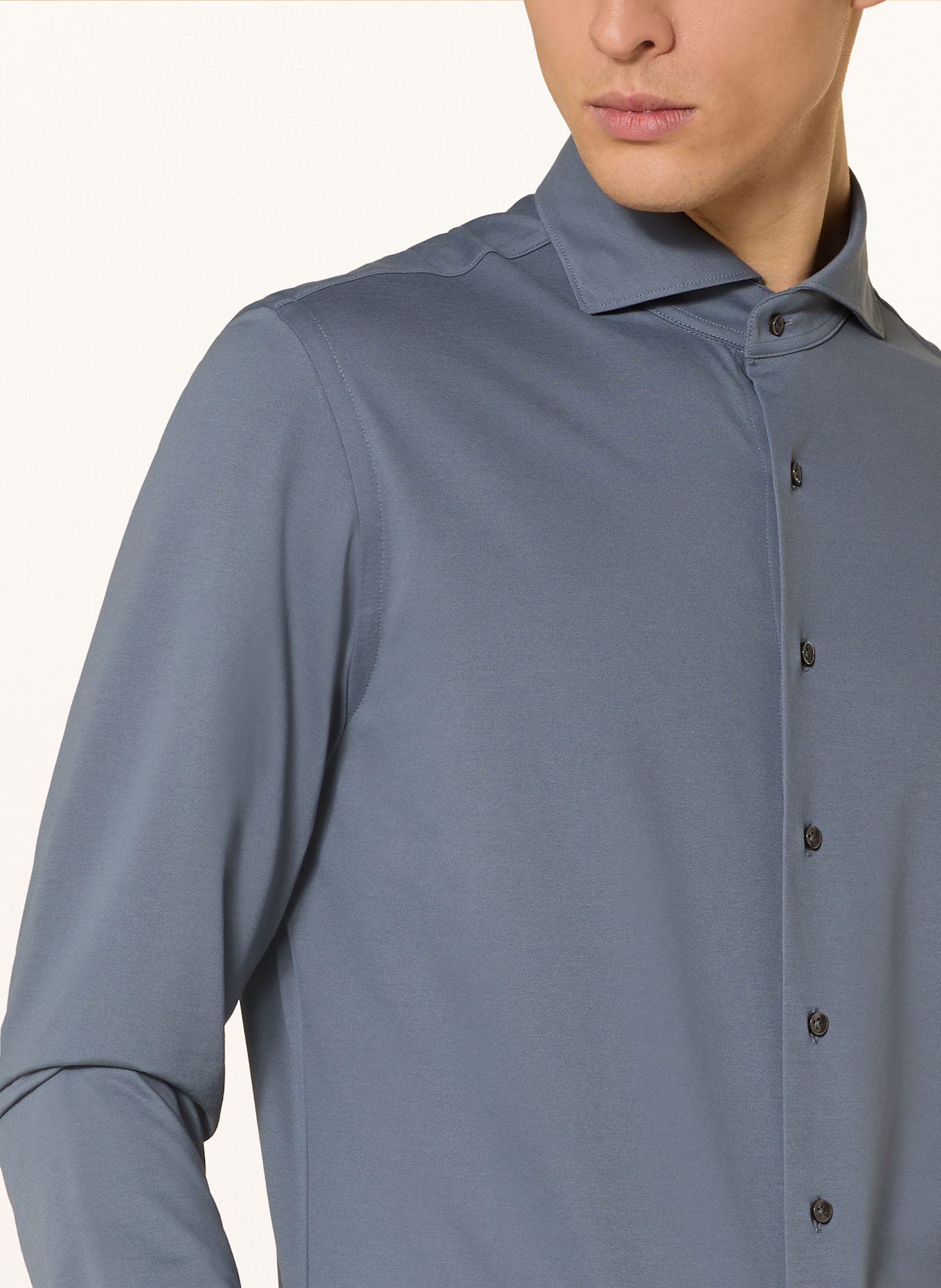 PROFUOMO Košile Slim Fit: ČERNOŠEDÁ