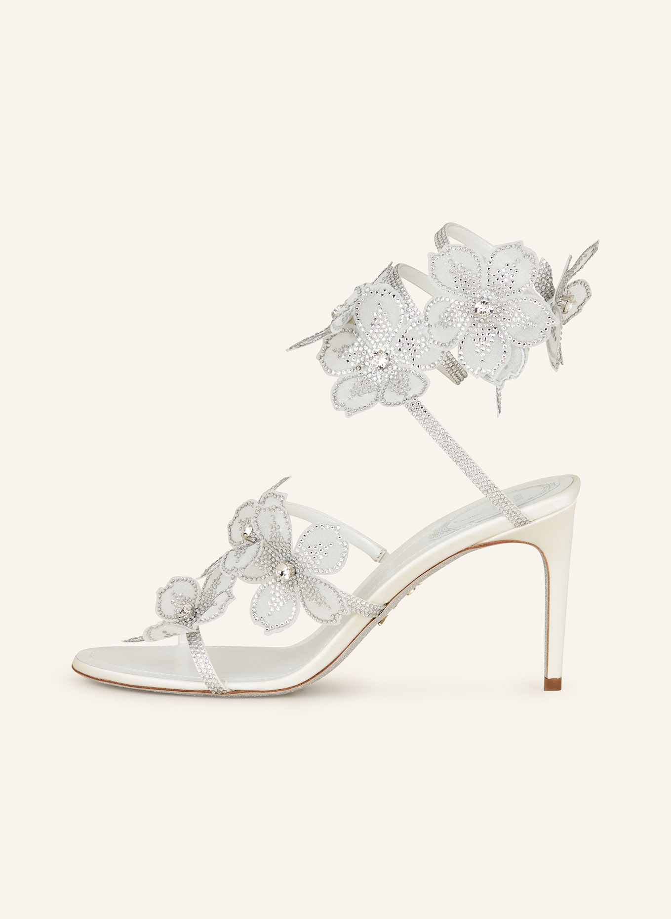 RENE CAOVILLA Sandals with decorative gems: SILVER