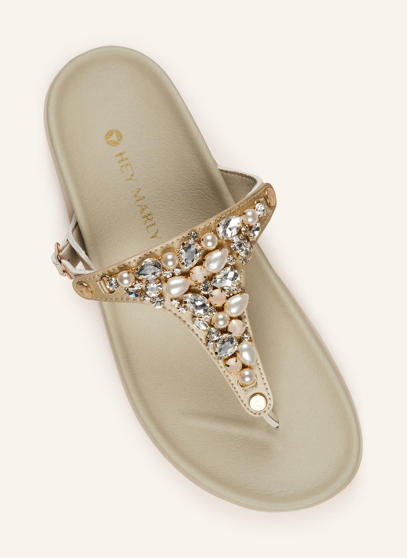 HEY MARLY Sandalen-Topping BRILLIANT BOLD mit Schmuckperlen: CREME
