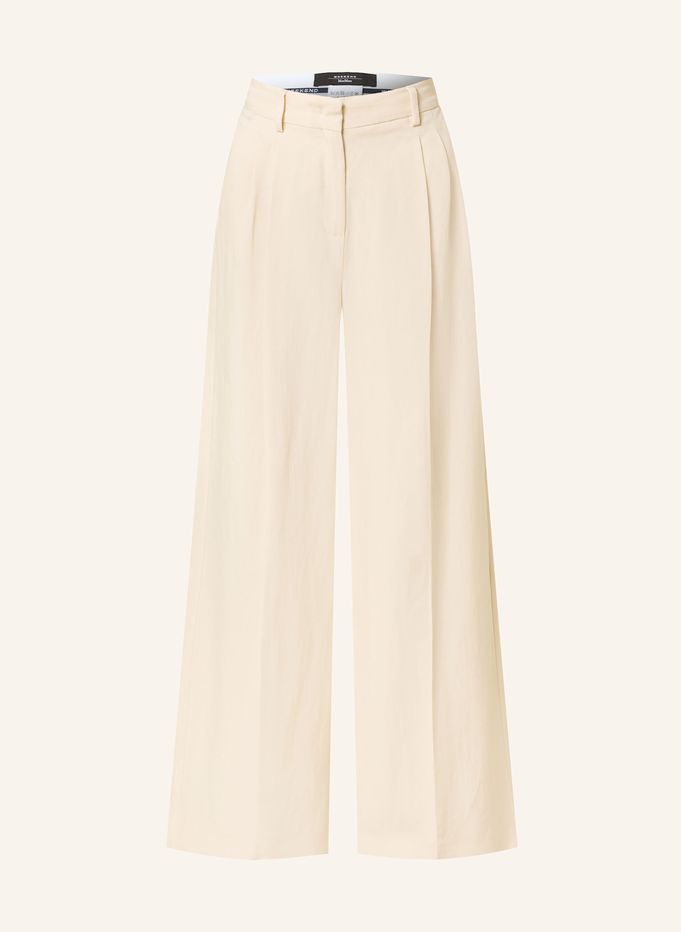 WEEKEND Max Mara Marlenehose VELIERO mit Leinen: CREME