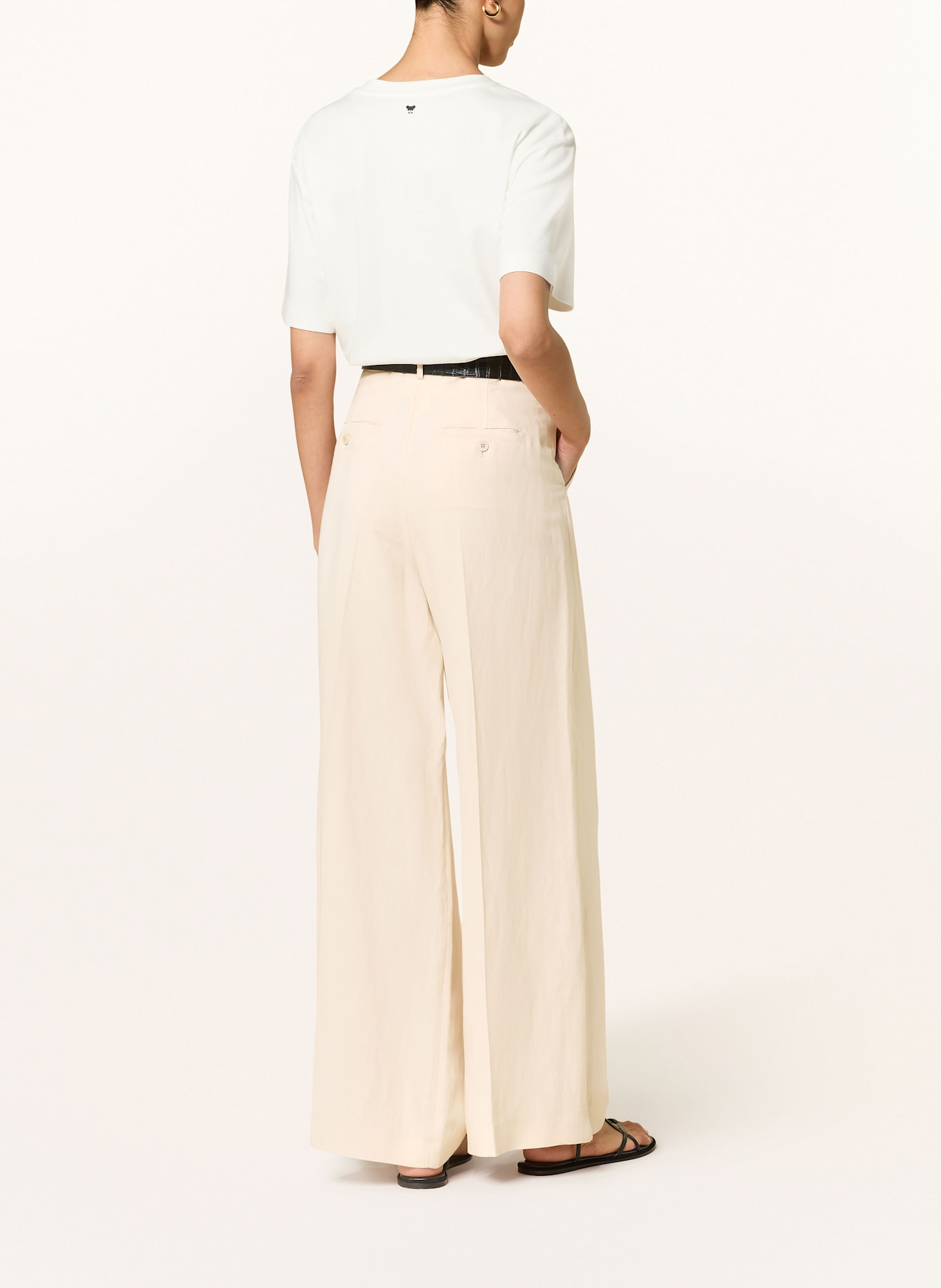 WEEKEND Max Mara Marlenehose VELIERO mit Leinen: CREME