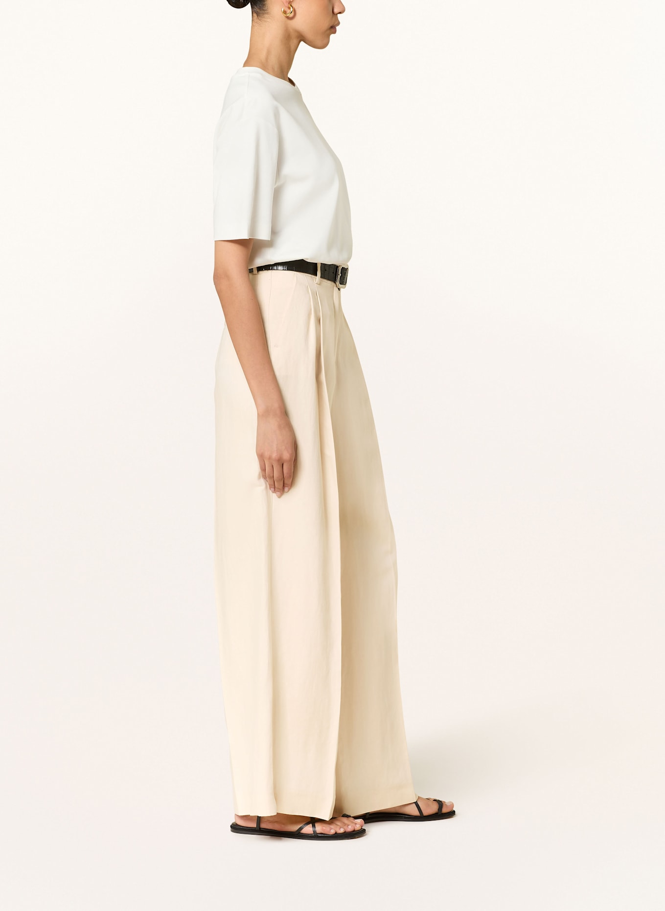 WEEKEND Max Mara Marlenehose VELIERO mit Leinen: CREME