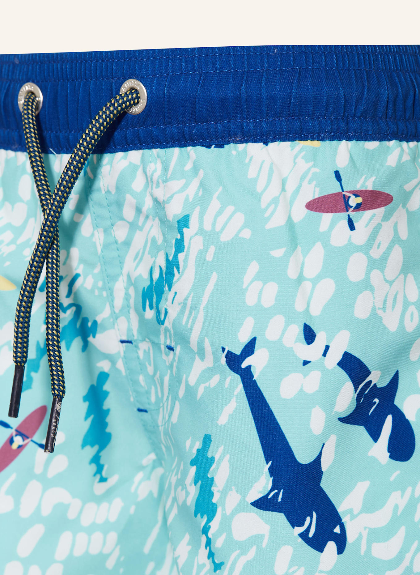 Sanetta Koupací šortky s UV ochranou 50+: MÁTOVÁ / TMAVĚ MODRÁ / ŽLUTÁ