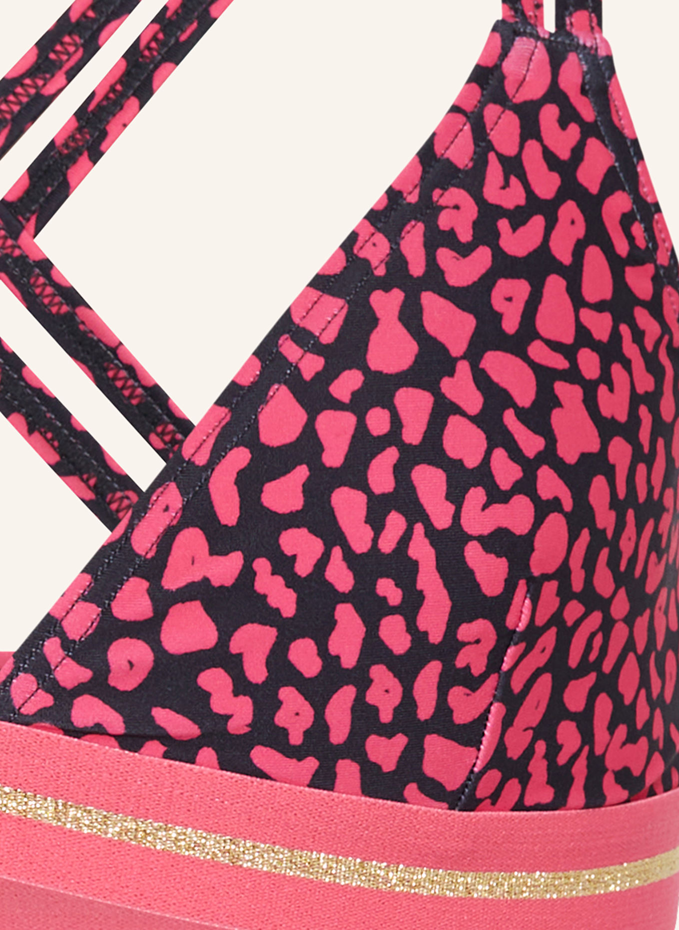 Sanetta Bralette-Bikini mit UV-Schutz 50+ mit Glitzergarn: DUNKELBLAU / PINK