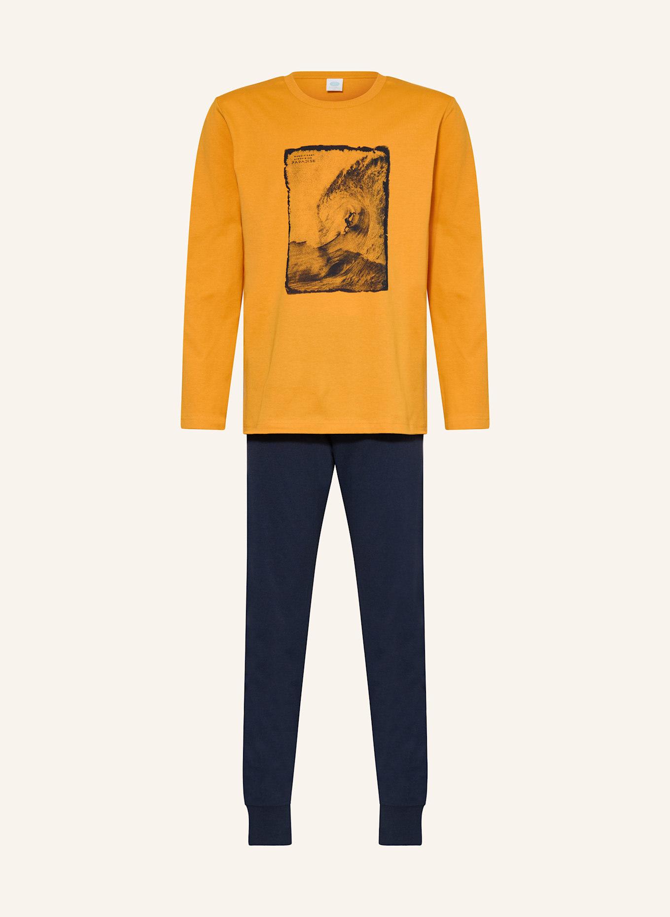 Sanetta Schlafanzug: ORANGE/ DUNKELBLAU
