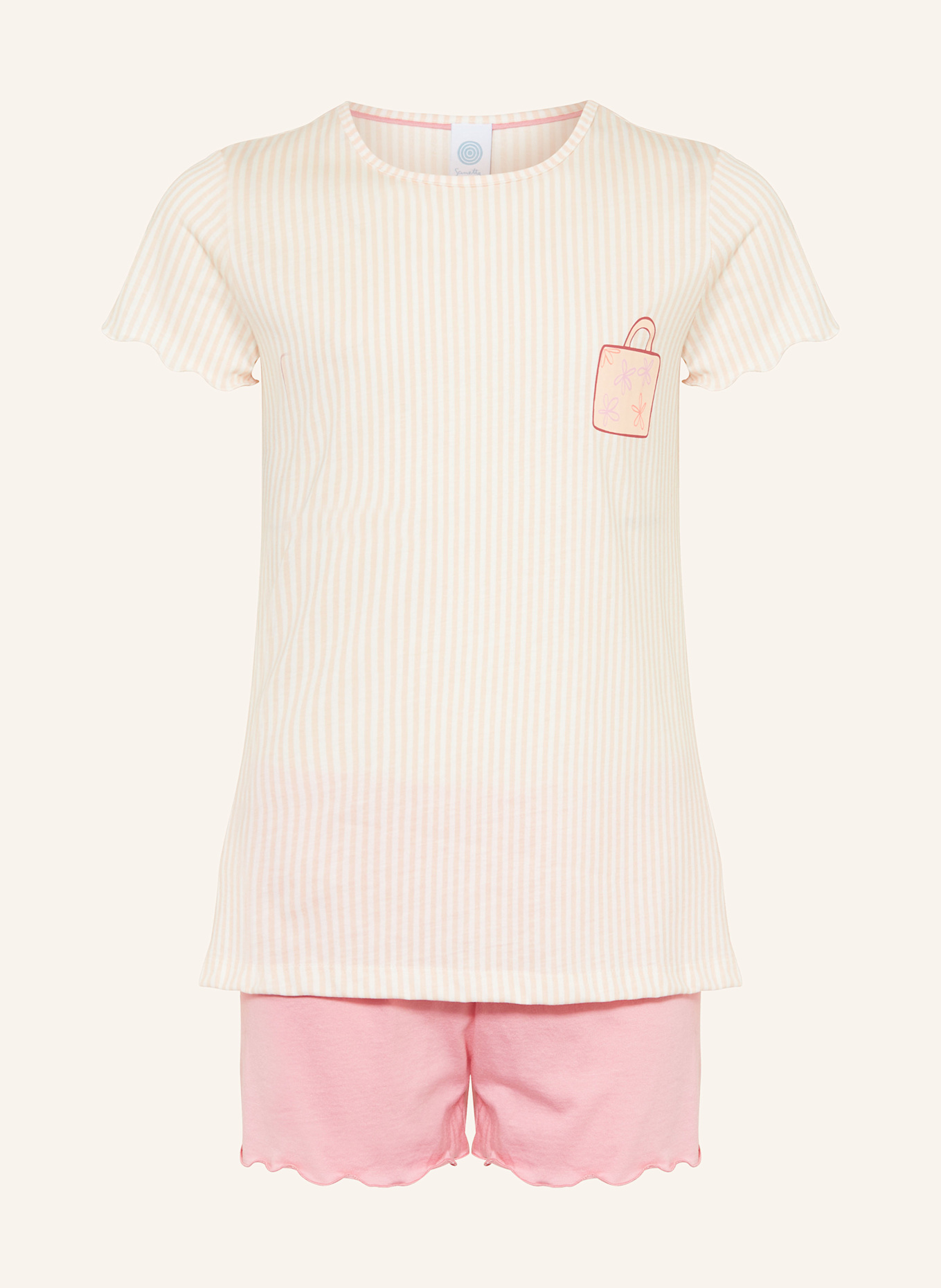 Sanetta Shorty pajamas: PINK / LIGHT ORANGE