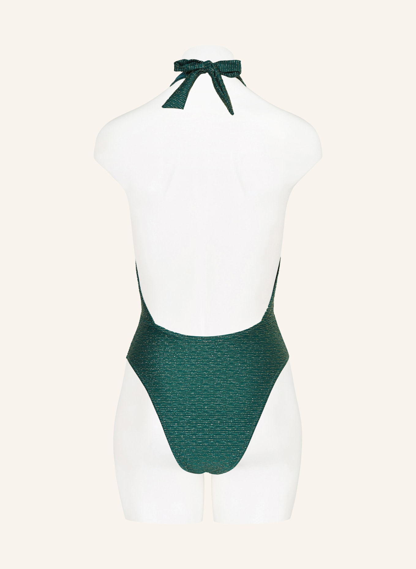 BANANA MOON COUTURE Neckholder-Badeanzug CAITITU CALICAR mit Glitzergarn: GRÜN