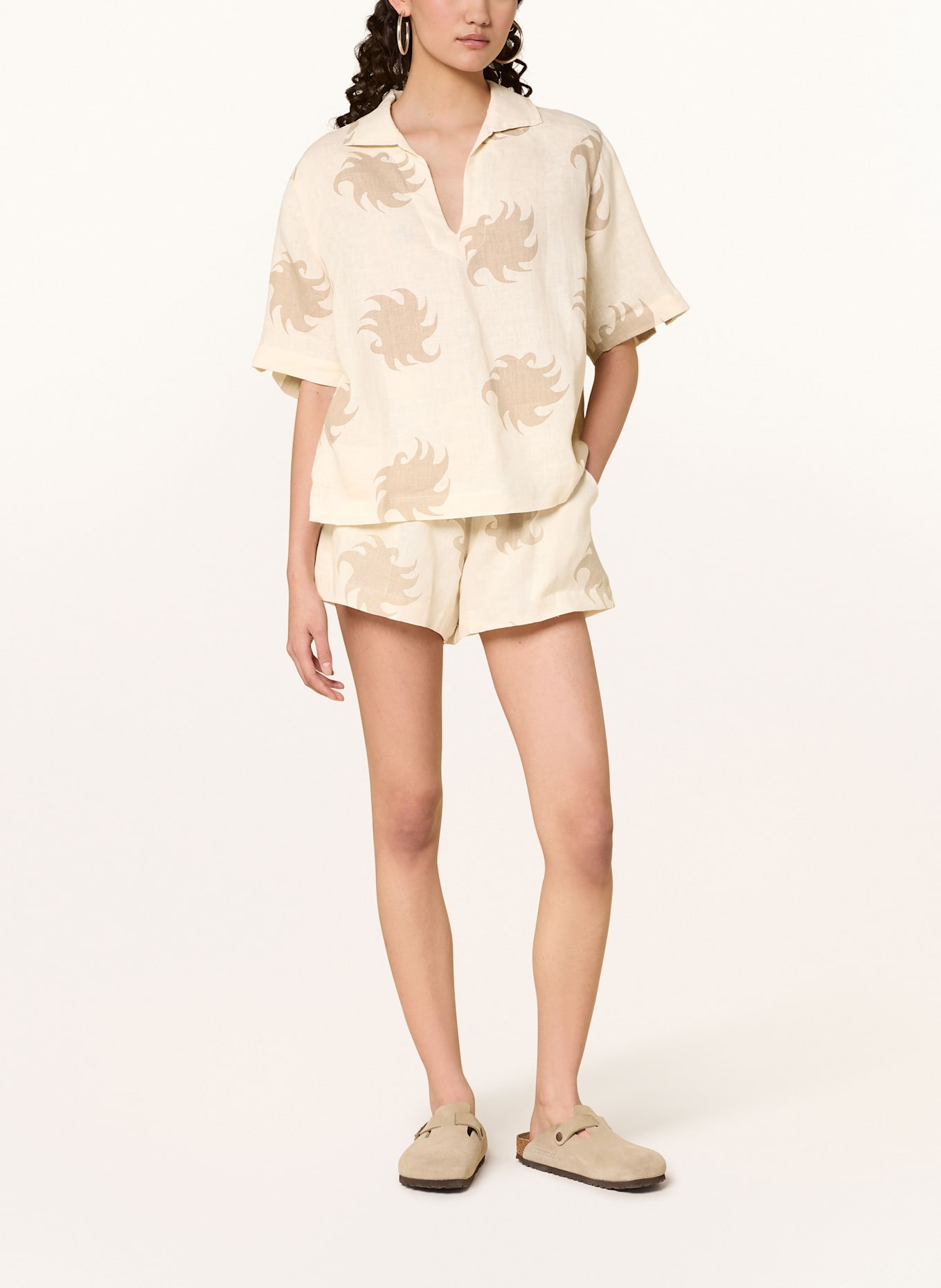 OAS Leinen-Shorts HAZEL AMBER DRIZZLE: ECRU / BEIGE