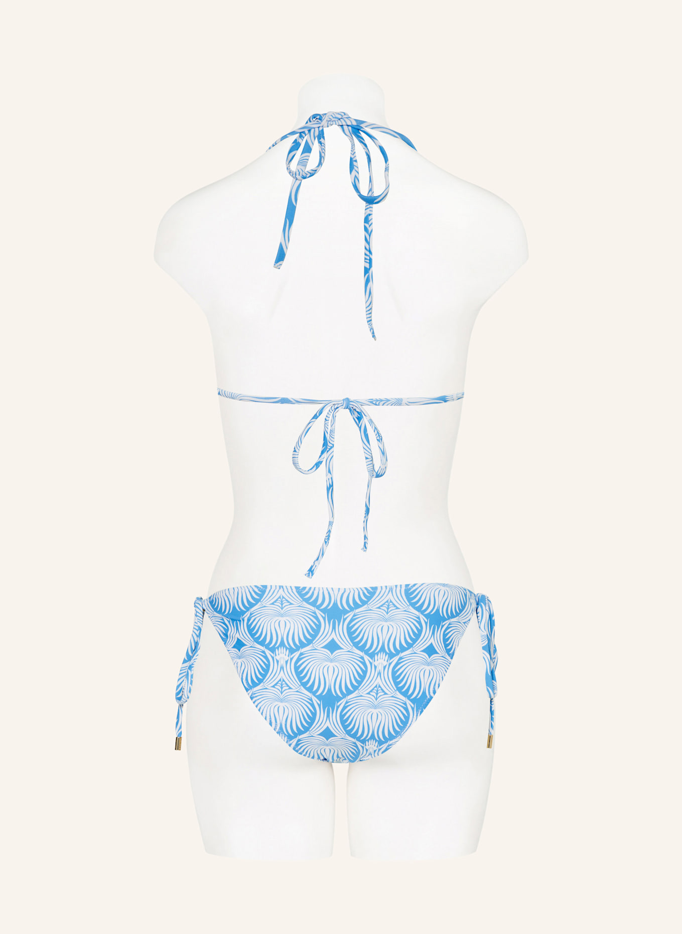 MELISSA ODABASH Triangle bikini CANCUN: TURQUOISE/ WHITE