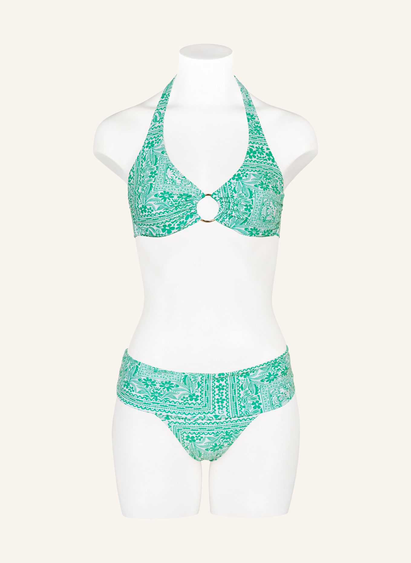 MELISSA ODABASH Bügel-Bikini BRUSSELS : GRÜN/ WEISS
