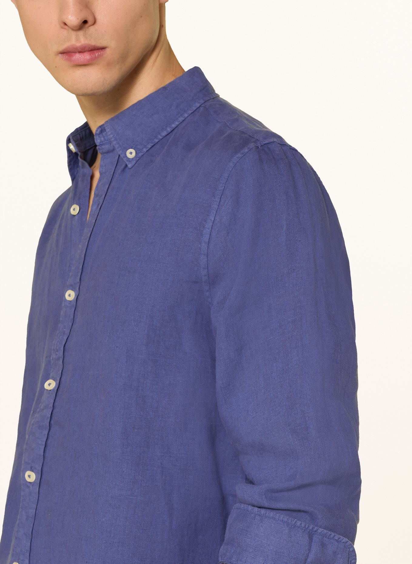 ECOALF Linen shirt MALIBU Regular fit: BLUE