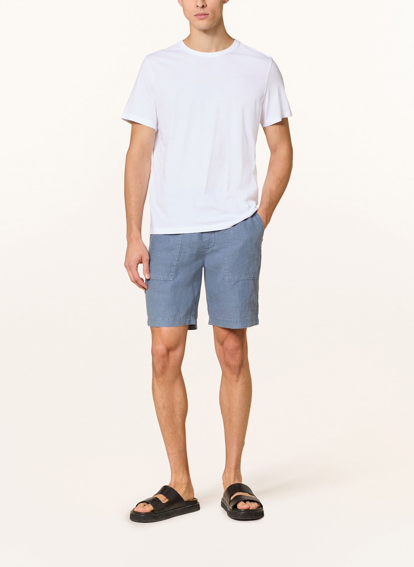 ECOALF Linnen short MUSY Regular Fit: BLAUWGRIJS