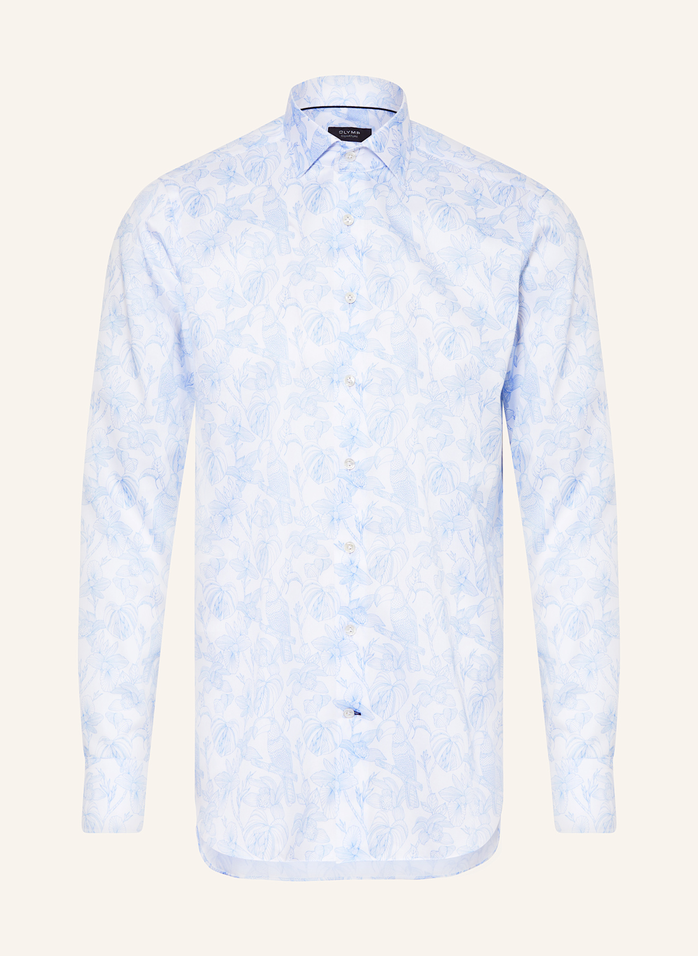 OLYMP SIGNATURE Hemd tailored fit: WEISS / HELLBLAU