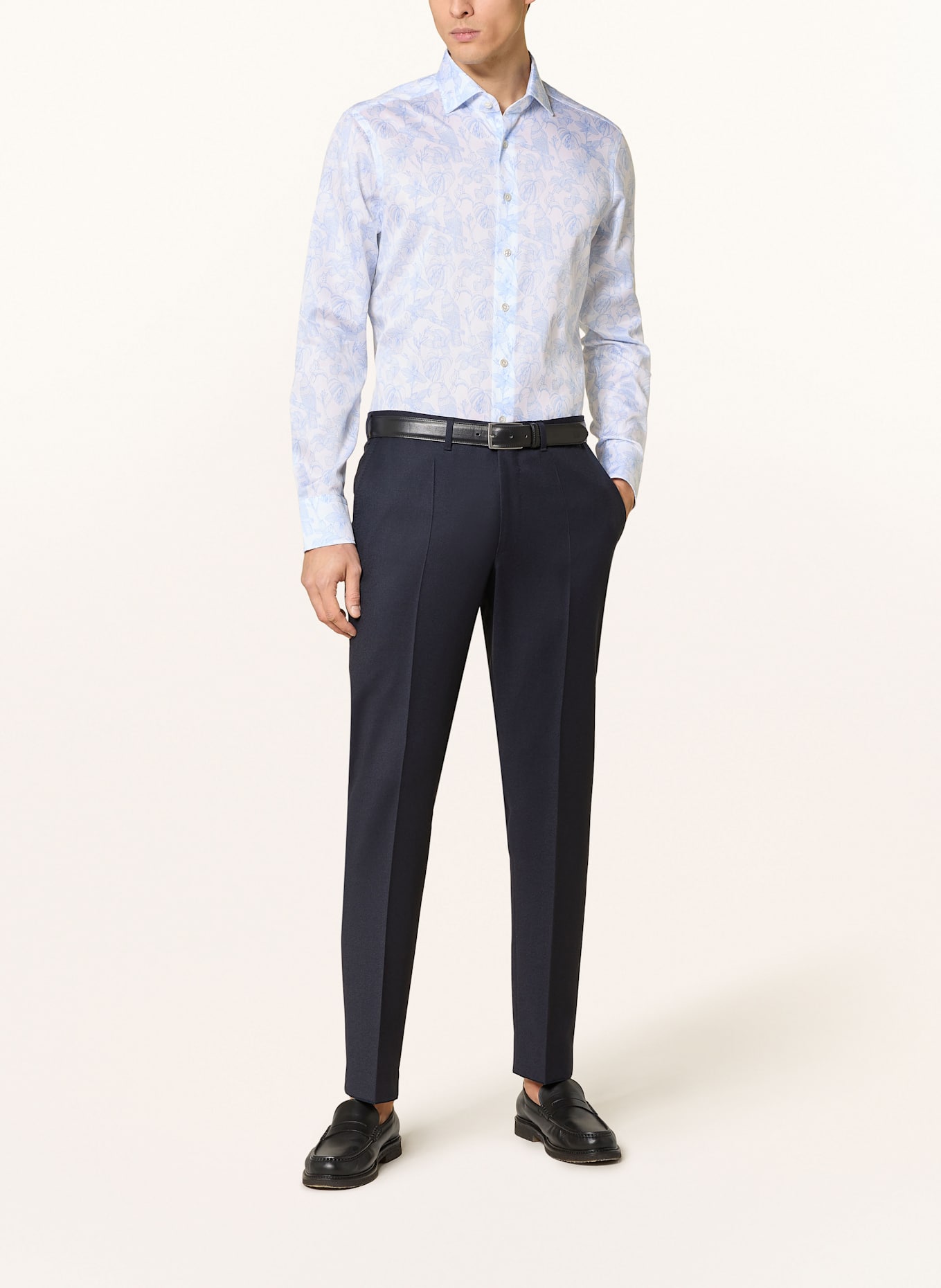 OLYMP SIGNATURE Hemd tailored fit: WEISS / HELLBLAU