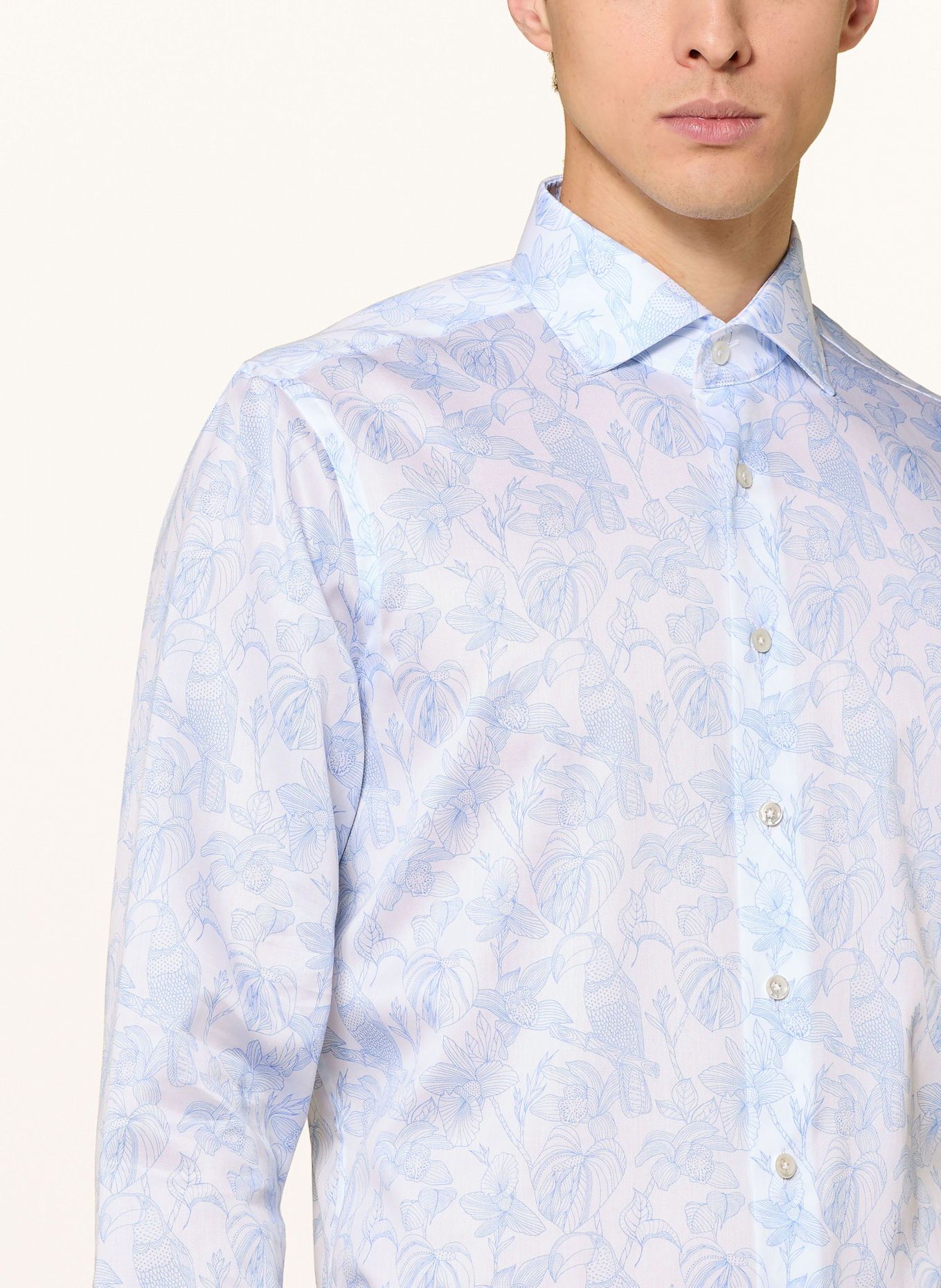 OLYMP SIGNATURE Hemd tailored fit: WEISS / HELLBLAU