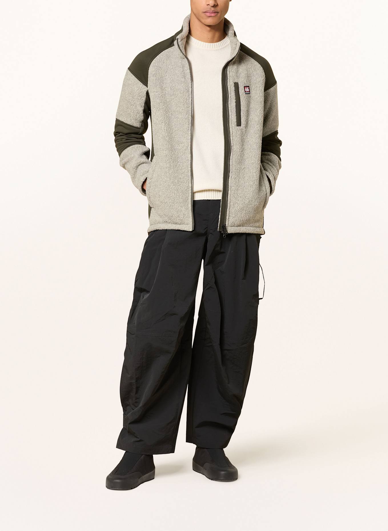 【関税込み】66°North カーキ＆ブラック Tindur ジャケット 66°NORTH TINDUR fleece jacket in khaki/ taupe