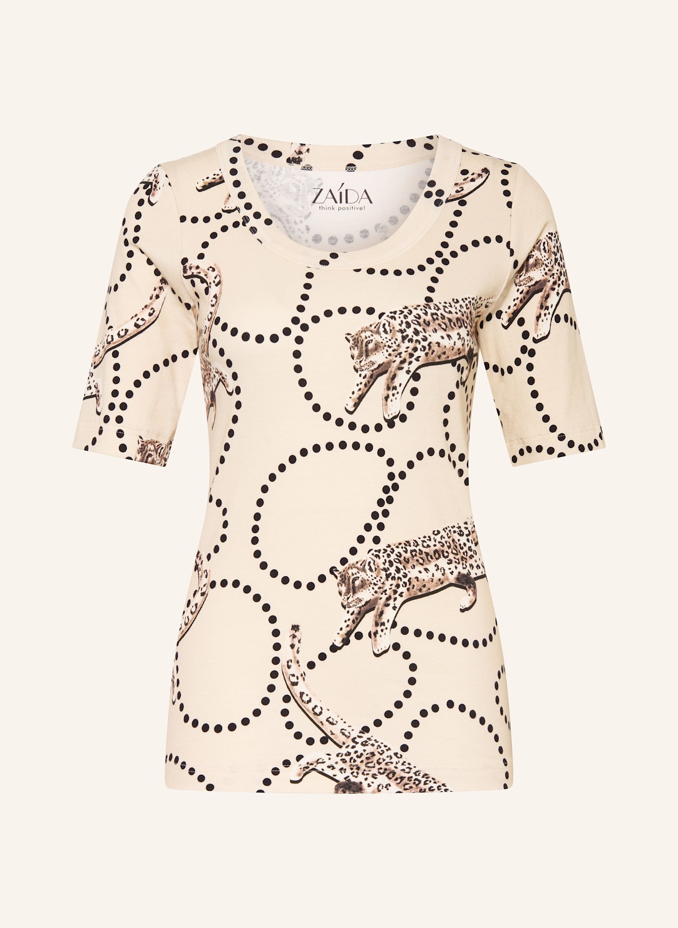 ZAÍDA T-shirt: LIGHT BROWN / BLACK / BROWN