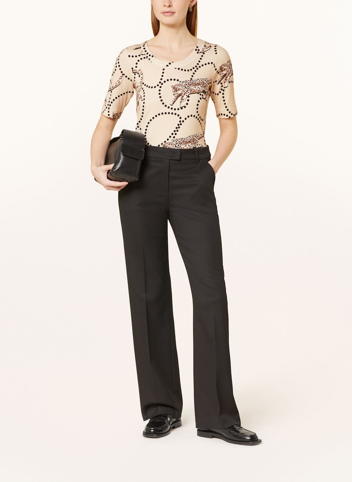 ZAÍDA T-shirt: LIGHT BROWN / BLACK / BROWN