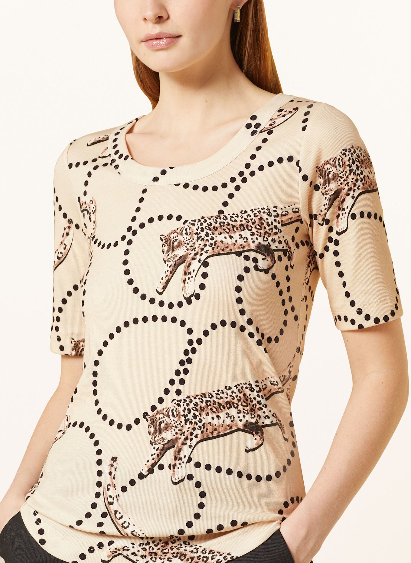 ZAÍDA T-shirt: LIGHT BROWN / BLACK / BROWN