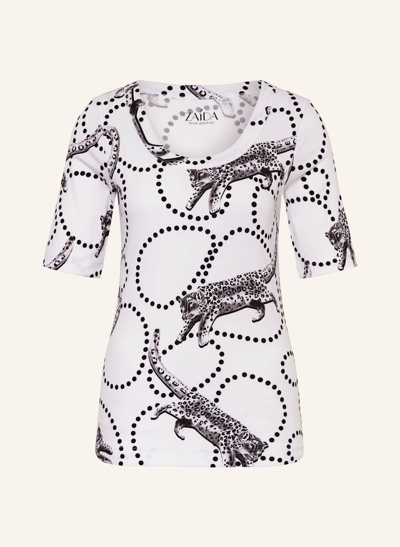 ZAÍDA T-shirt: WIT / ZWART