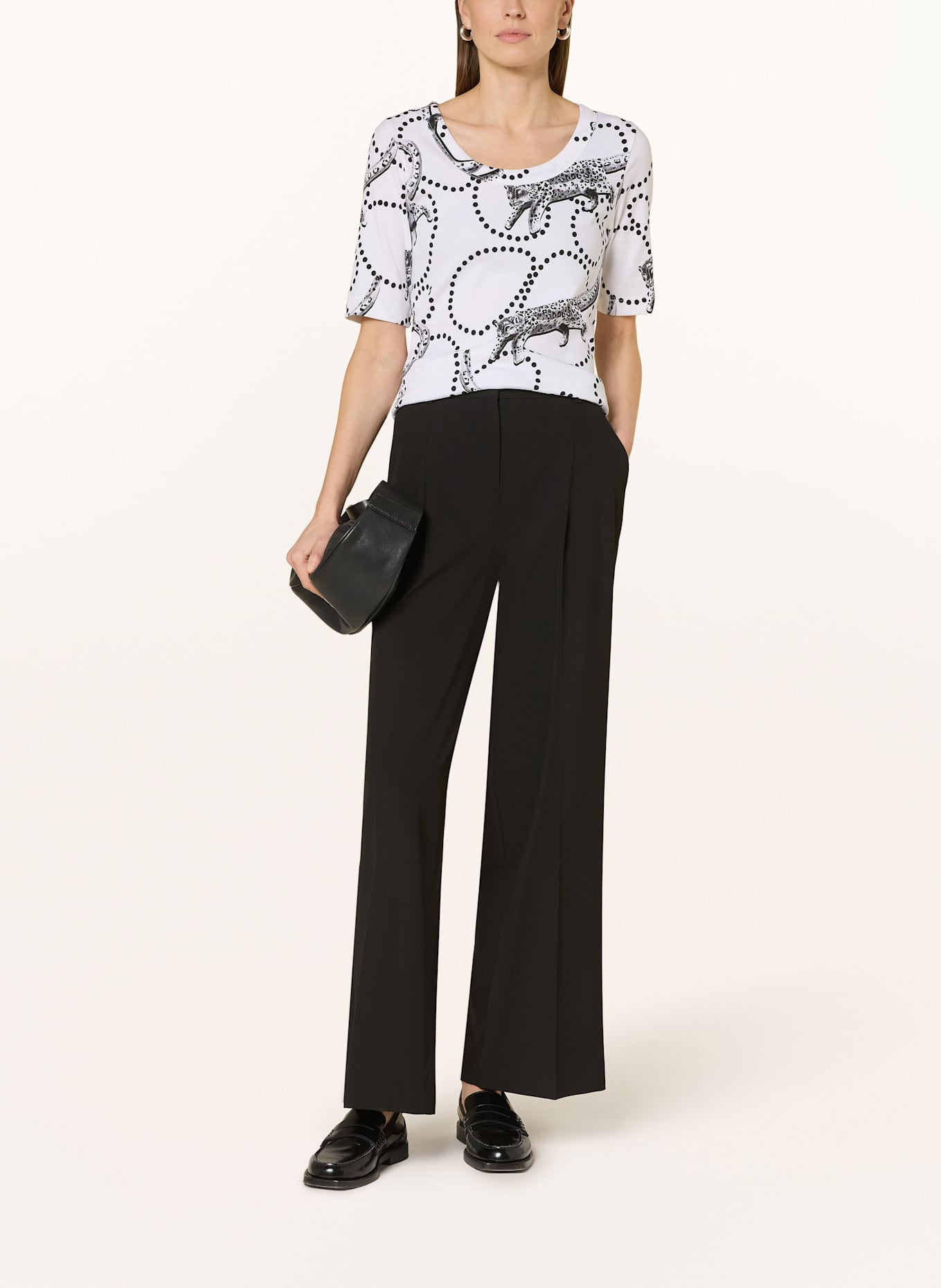 ZAÍDA T-shirt: WIT / ZWART