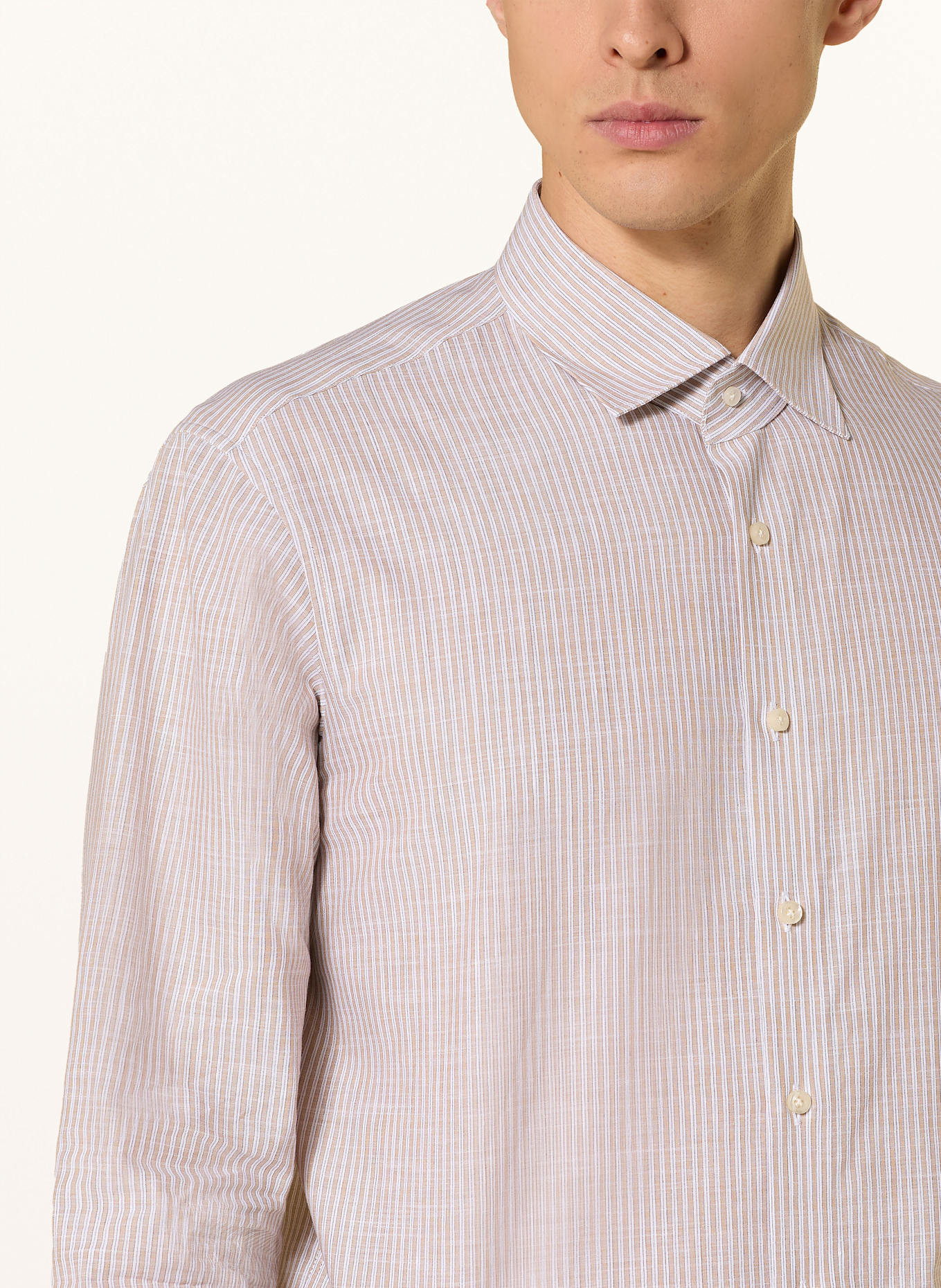 DRESSLER Hemd VENICE Shaped Fit: BEIGE/ CREME
