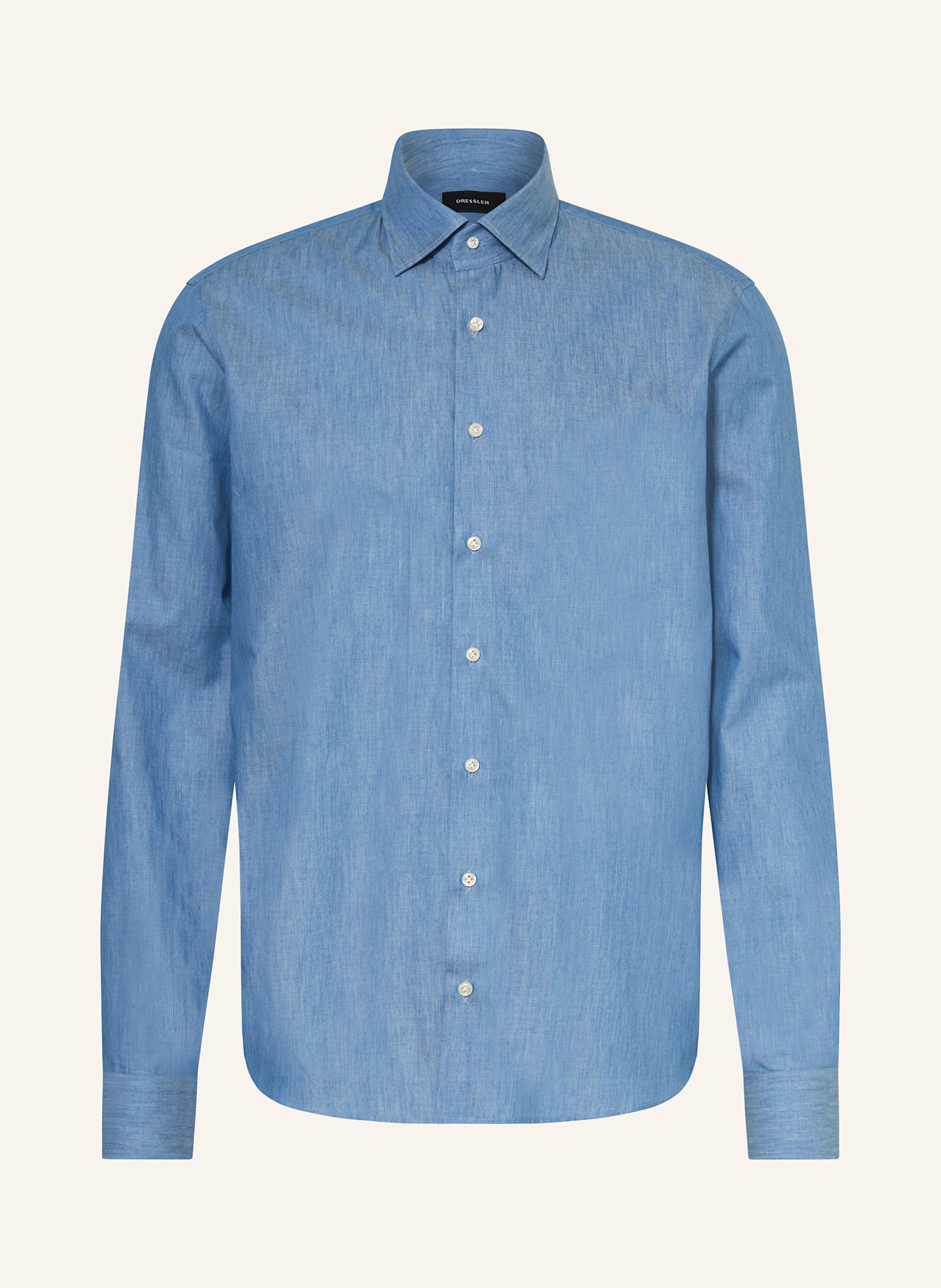 DRESSLER Hemd VENICE Shaped Fit in Jeansoptik: HELLBLAU