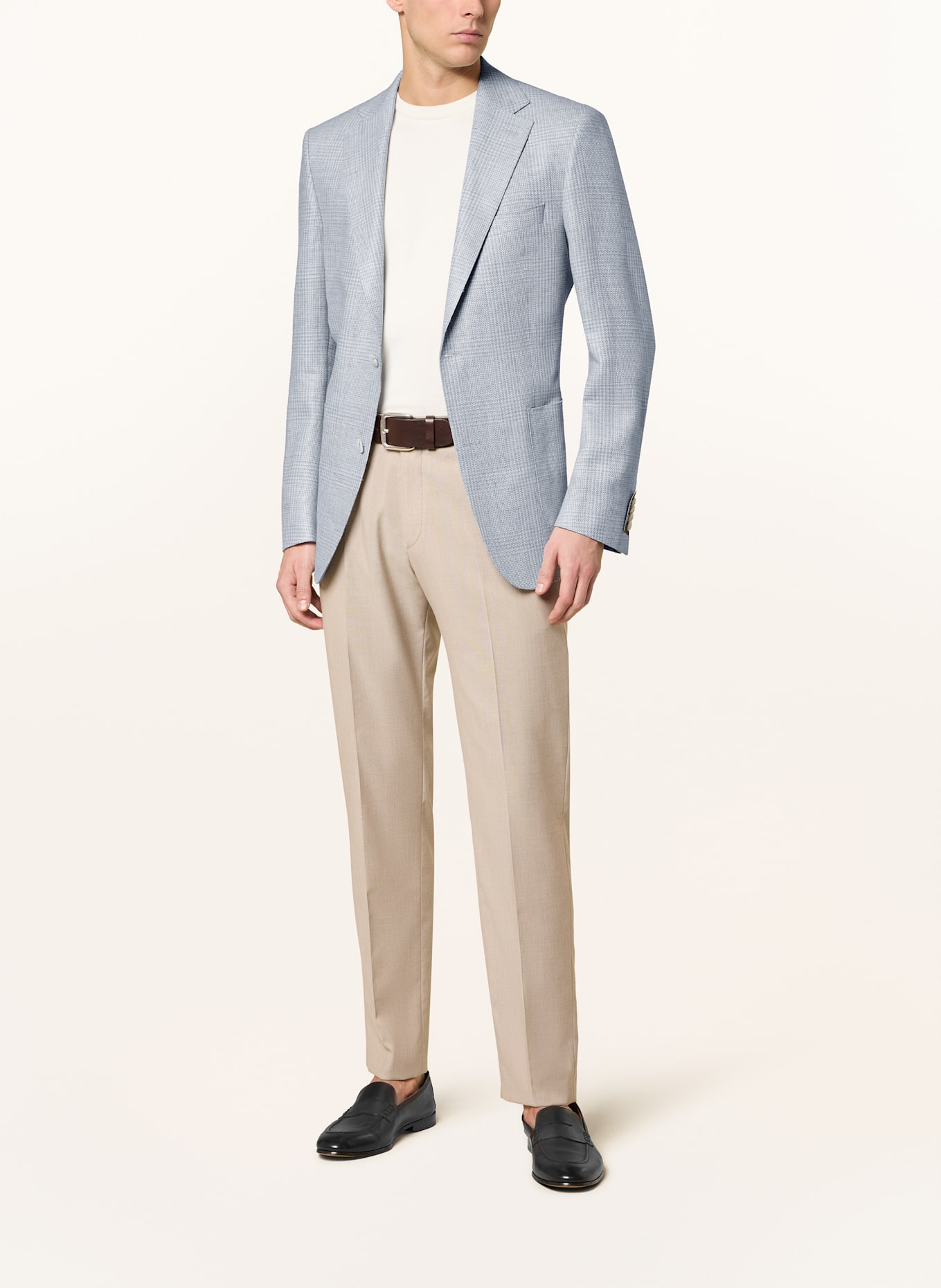 DRESSLER Marynarka regular fit z lnem: JASNOCZARY/ JASNONIEBIESKI