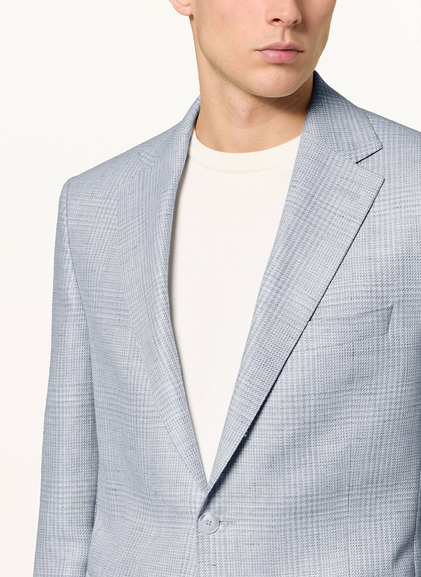 DRESSLER Marynarka regular fit z lnem: JASNOCZARY/ JASNONIEBIESKI