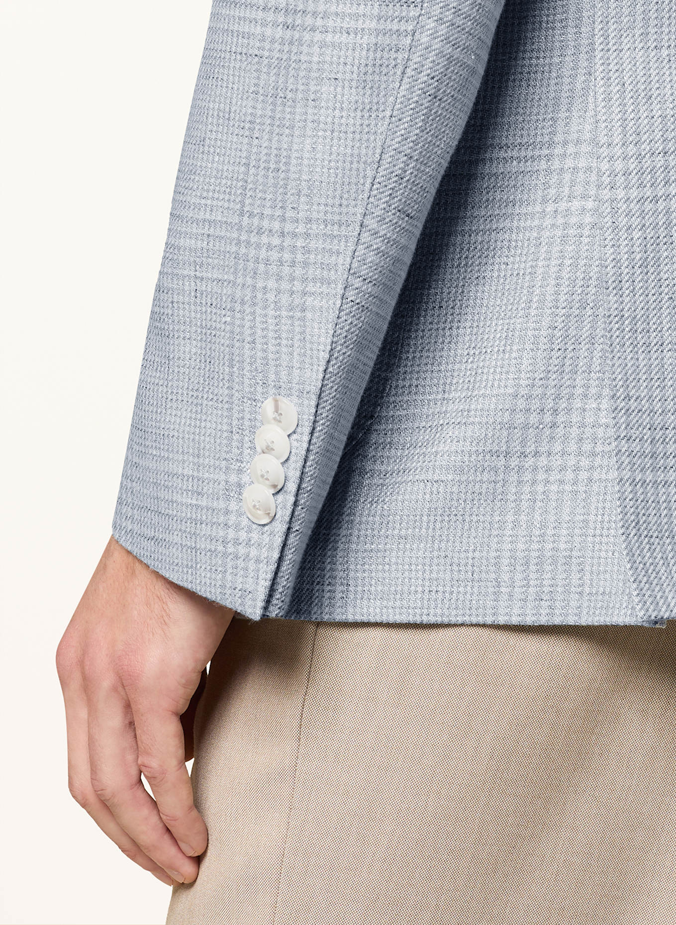 DRESSLER Marynarka regular fit z lnem: JASNOCZARY/ JASNONIEBIESKI